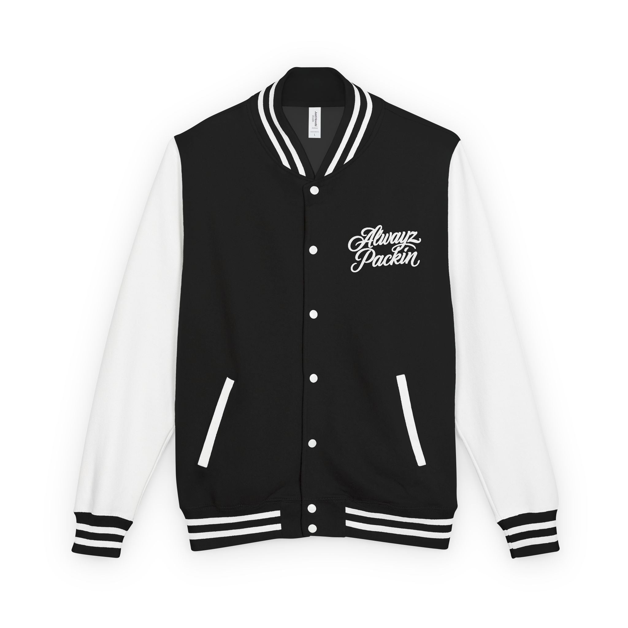 Alwayz packin front/ Alwayz Packin Skull and guns back Unisex Heavyweight Letterman Jacket