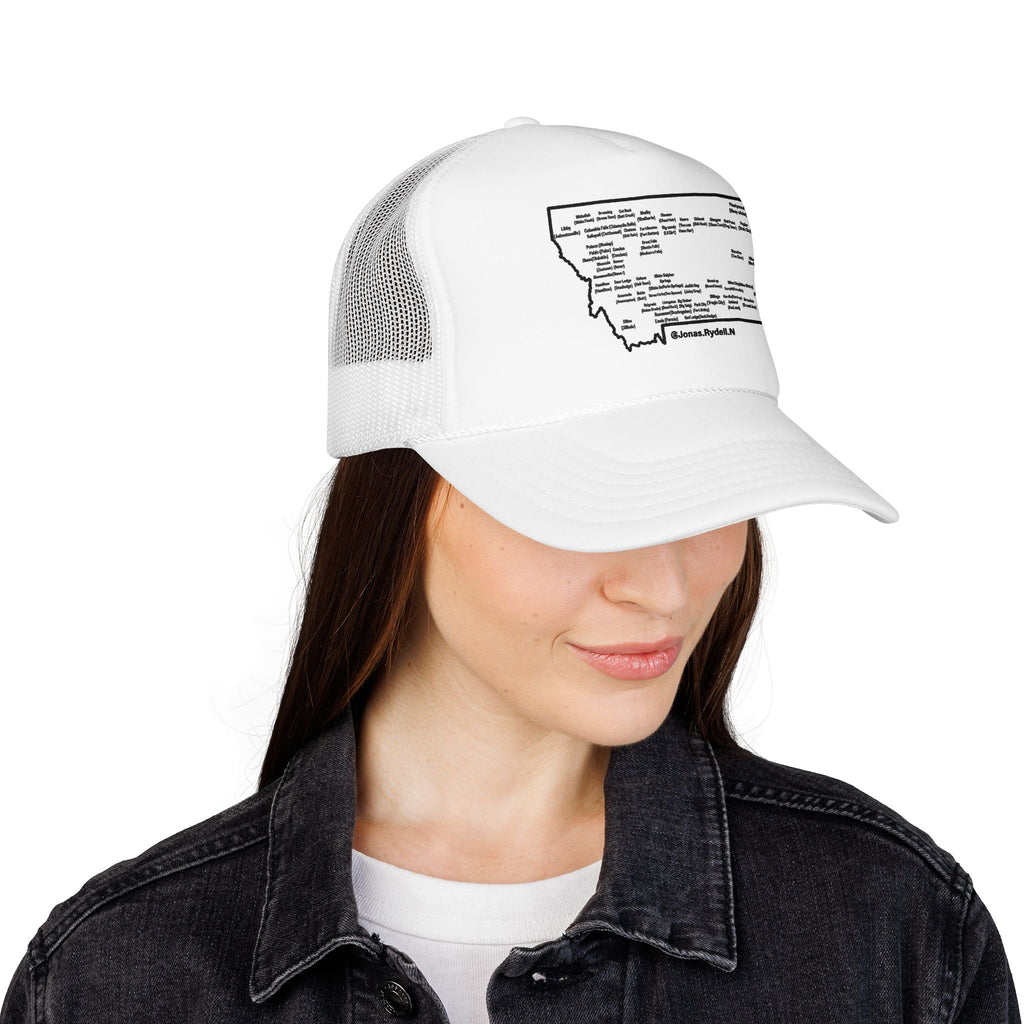 Montana Map Trucker Hat — Vintage Road Map Design