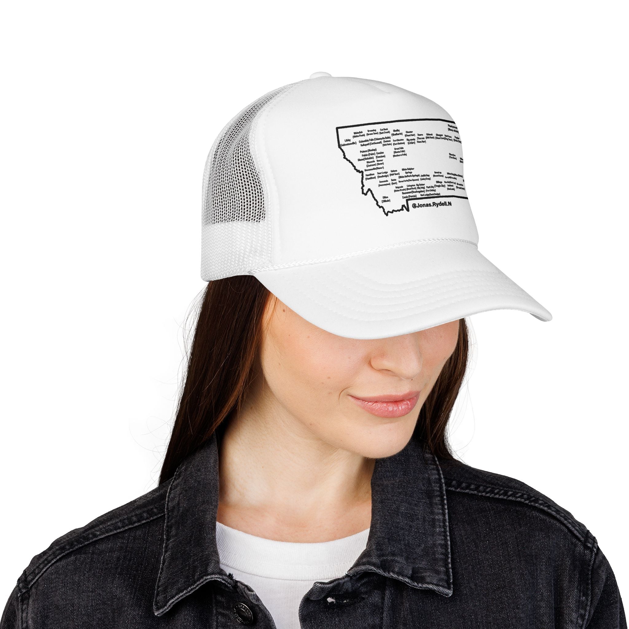 Montana Map Trucker Hat — Vintage Road Map Design