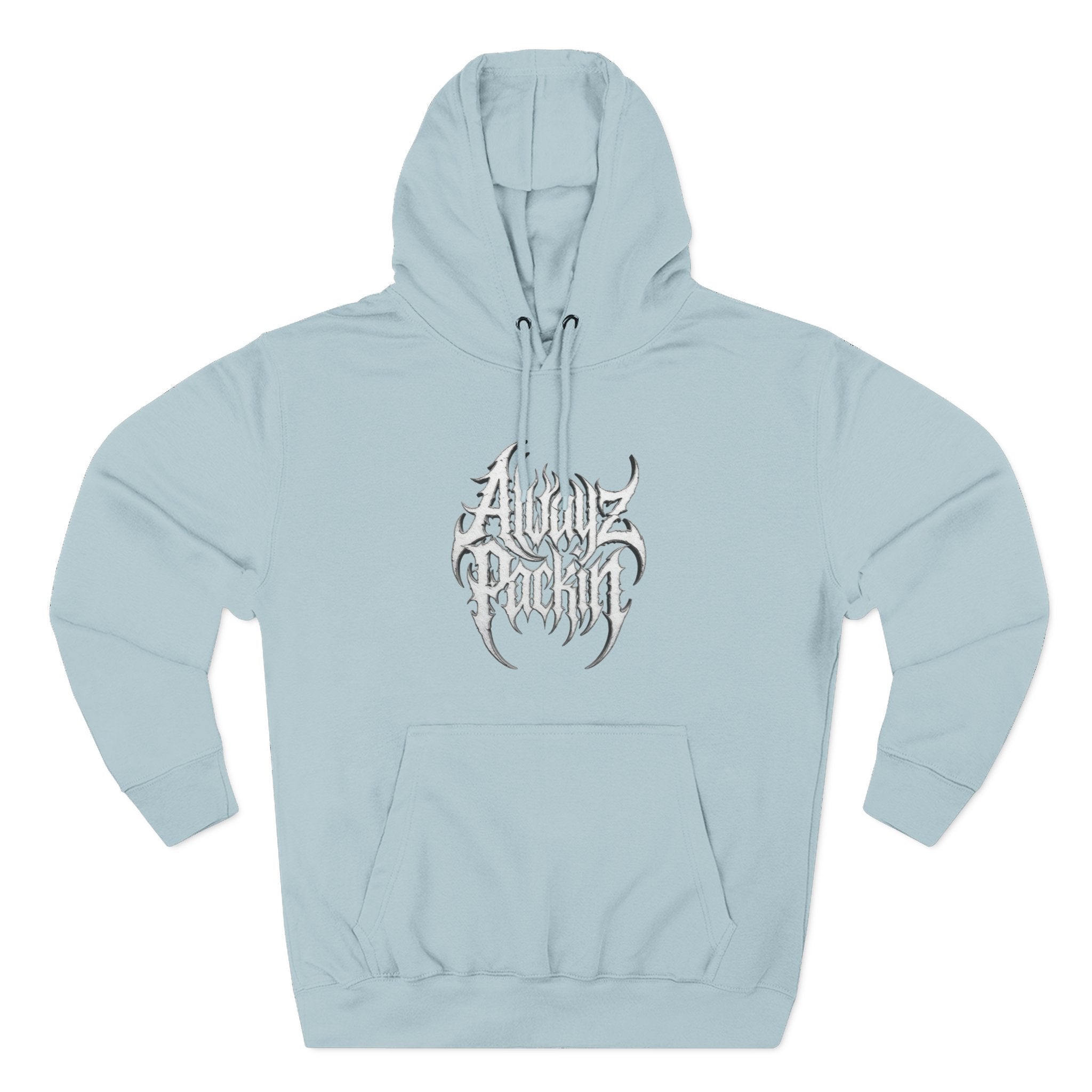 Abstract Tribal Logo hoodie | minimalist black emblem on white pullover