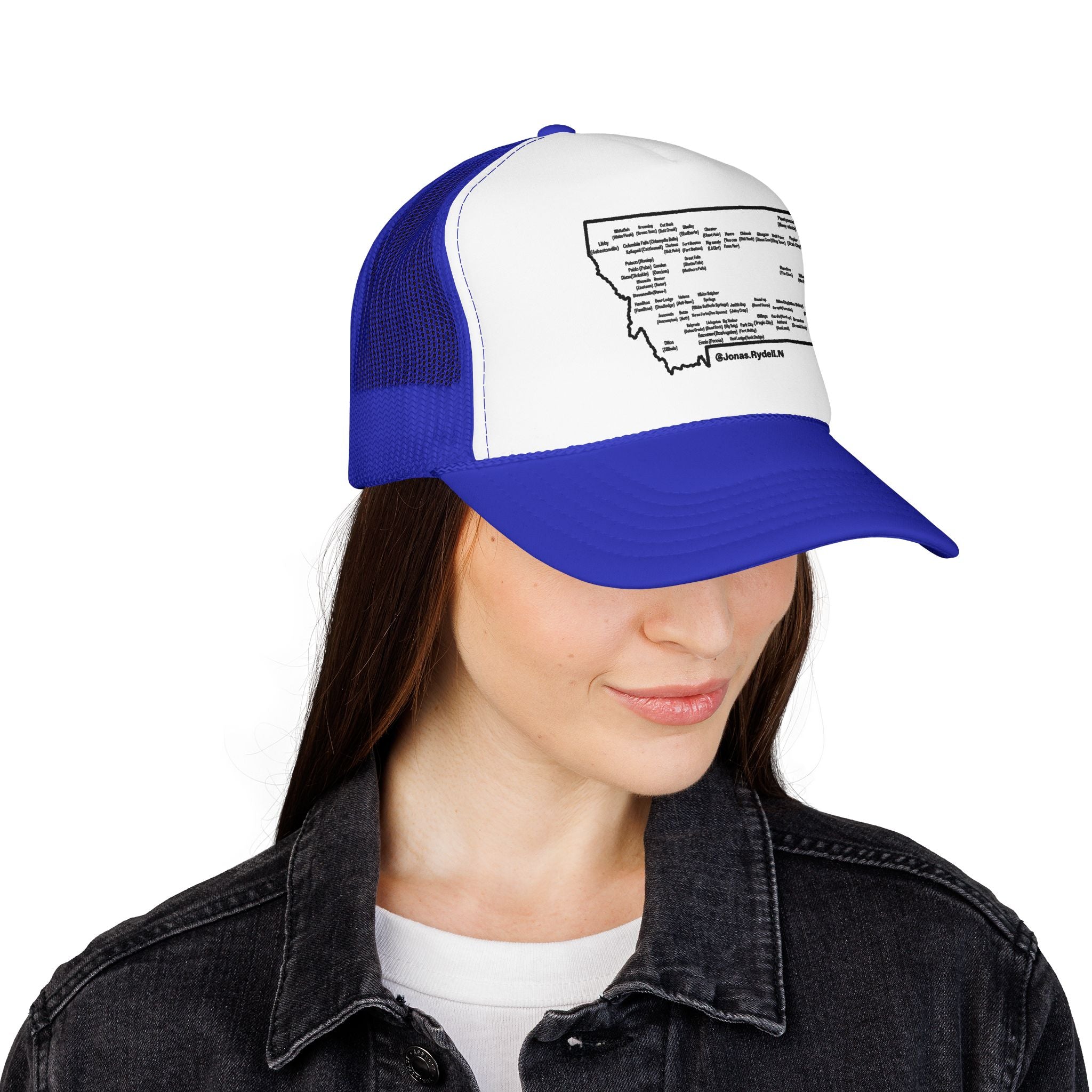 Montana Map Trucker Hat — Vintage Road Map Design