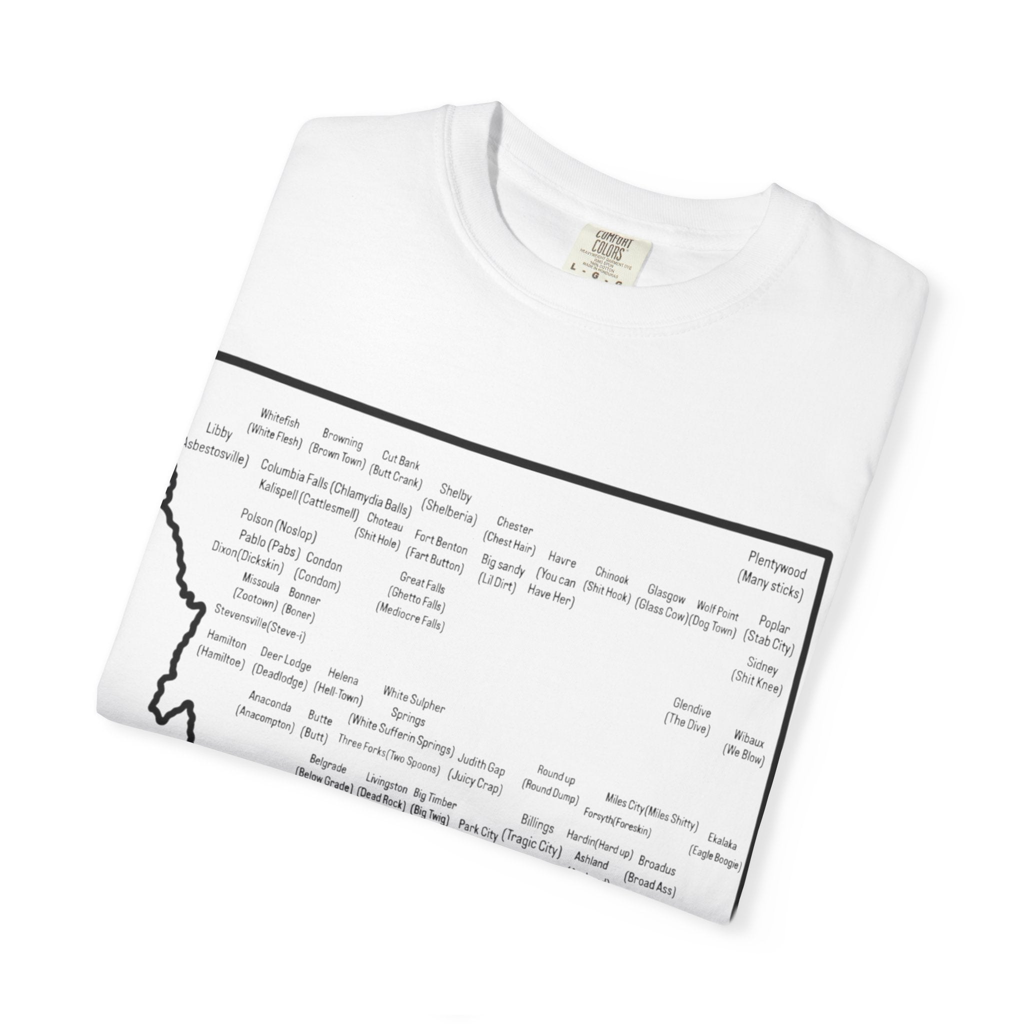 Montana Towns and Nicknames T-Shirt