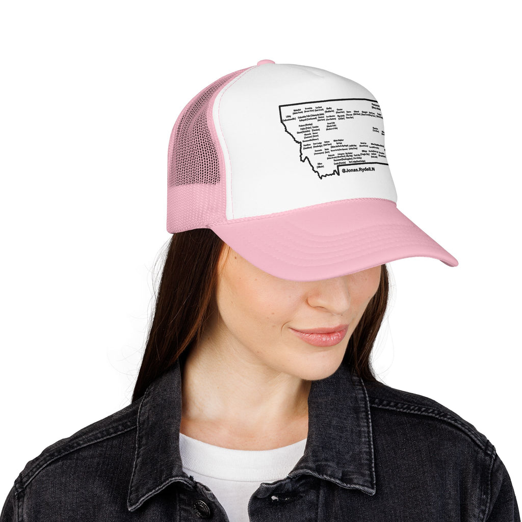 Montana Map Trucker Hat — Vintage Road Map Design