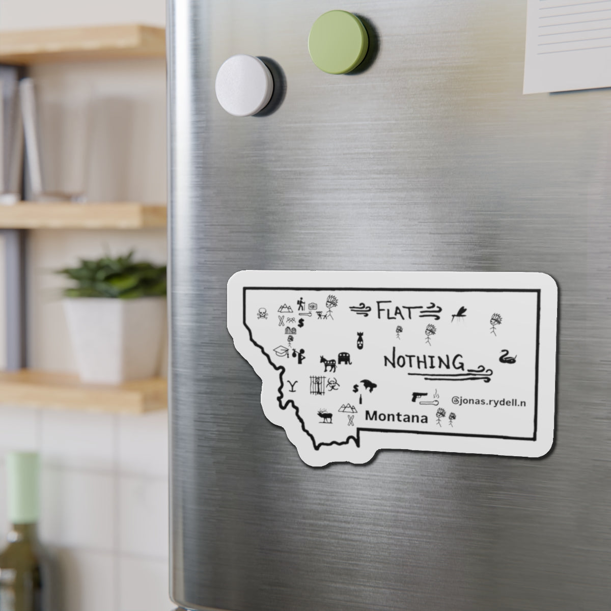 Real Montana Map Magnet various sizes