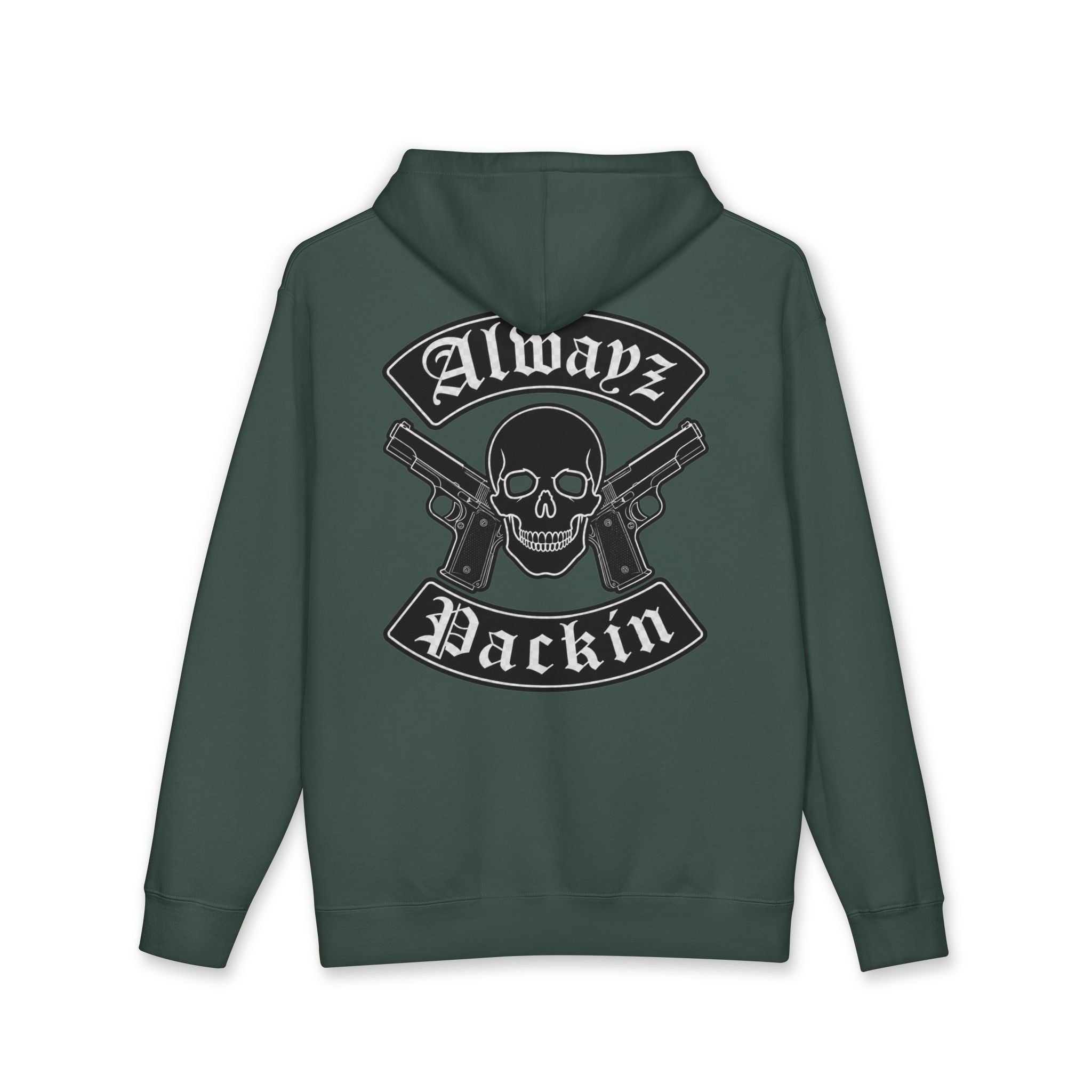 Alwayz Packin Front/ Skull and Guns Back with Rocker