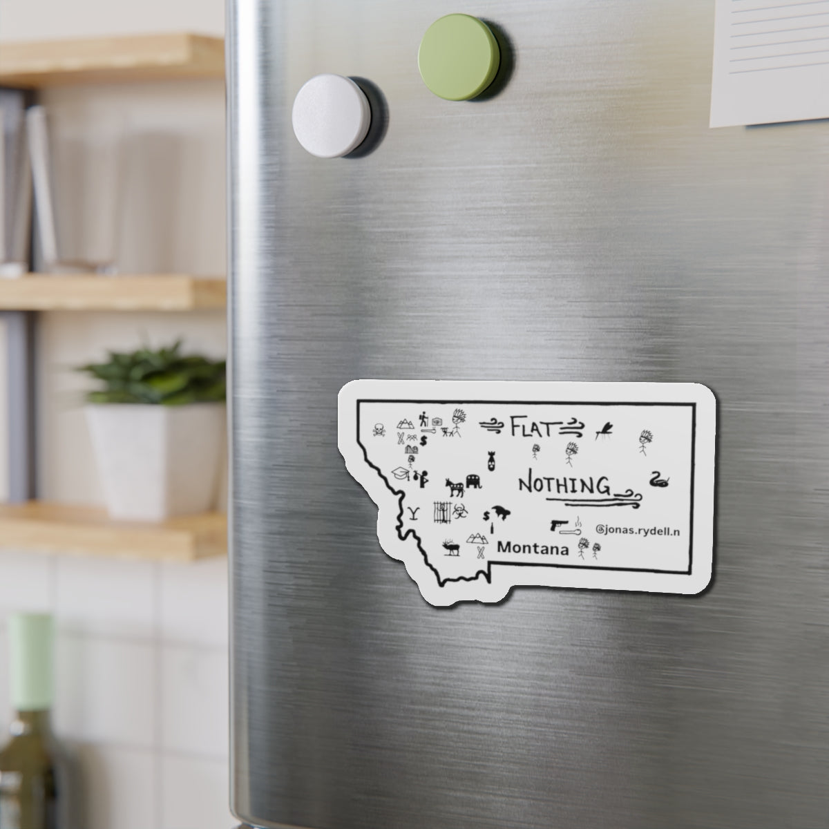Real Montana Map Magnet various sizes