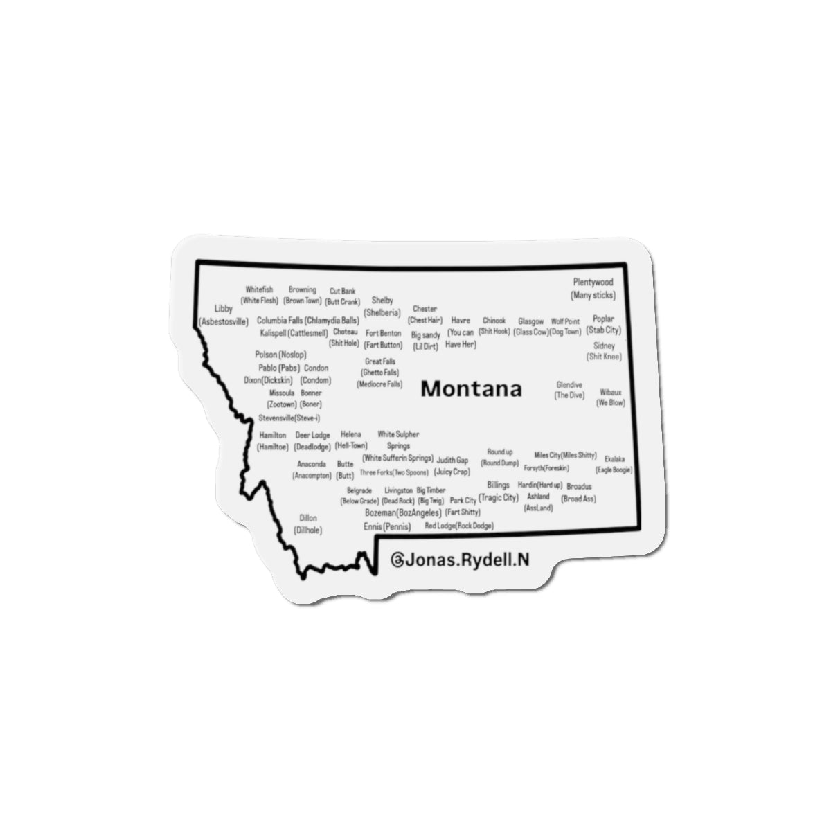 Montana nickname magnets various sizes
