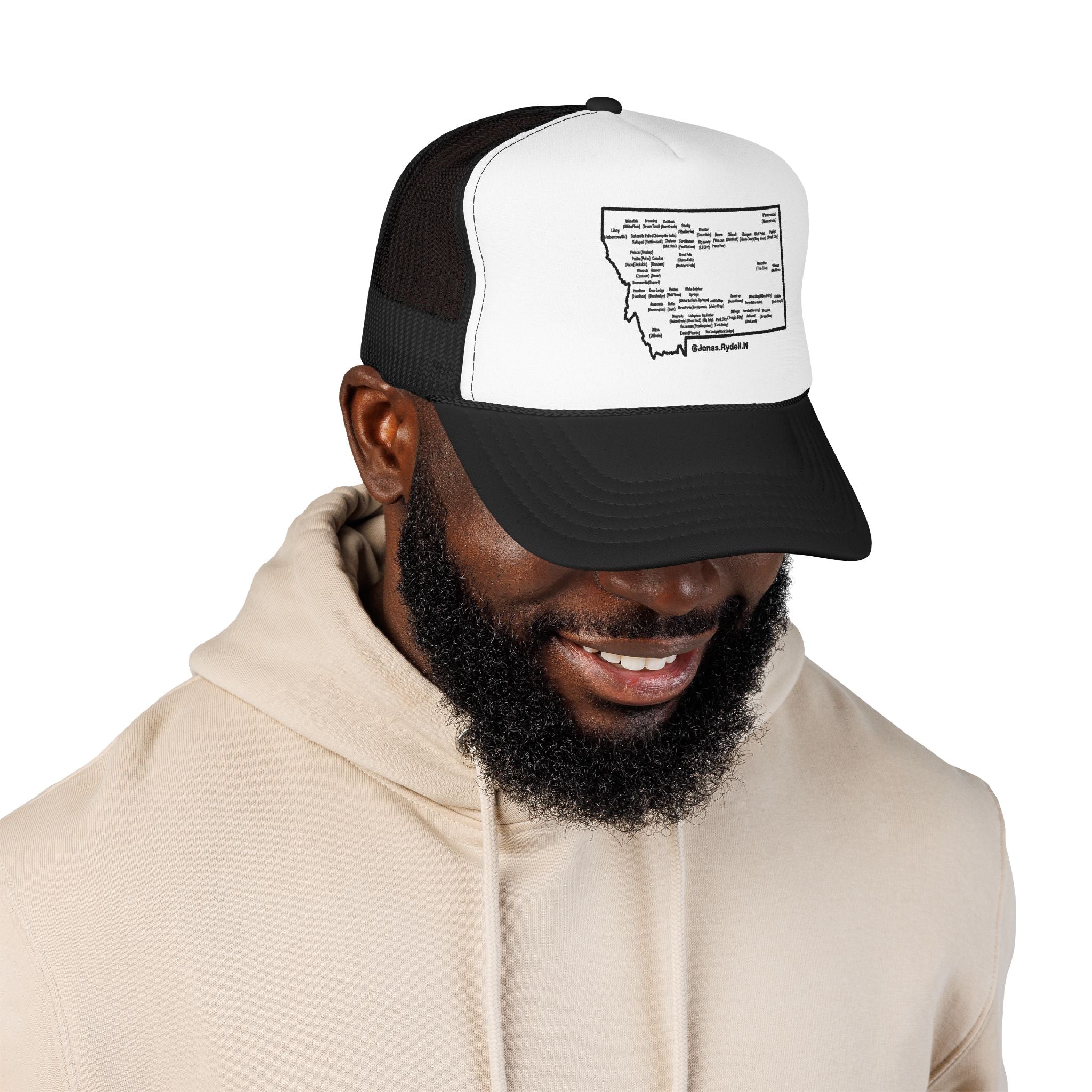 Montana Map Trucker Hat — Vintage Road Map Design