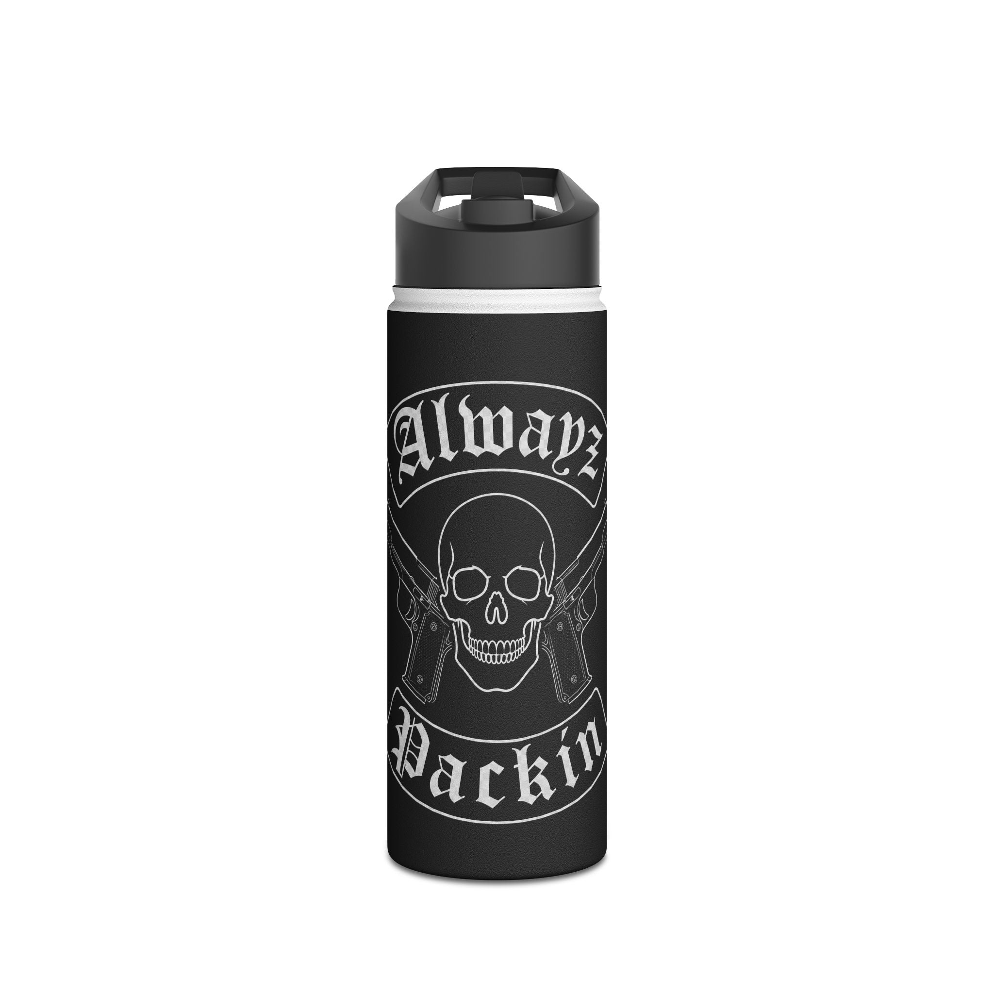 Alwayz Packin Rocker Stainless Steel Water Bottle, Standard Lid