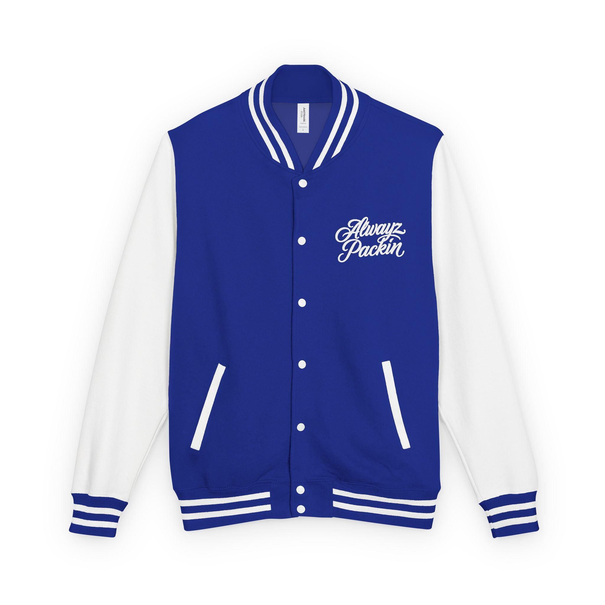 Alwayz packin front/ Alwayz Packin Skull and guns back Unisex Heavyweight Letterman Jacket