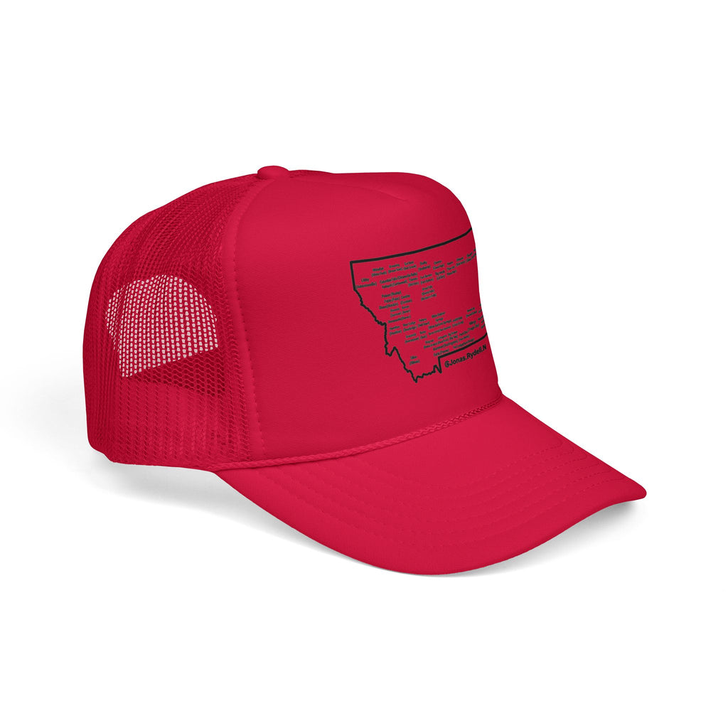 Montana Map Trucker Hat — Vintage Road Map Design