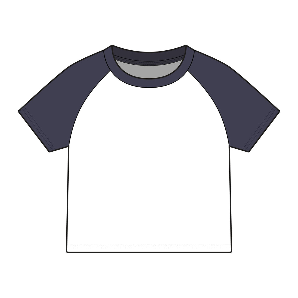 Women's Alwayz Packin in front skull cross guns in back Micro Rib Raglan Baby Tee