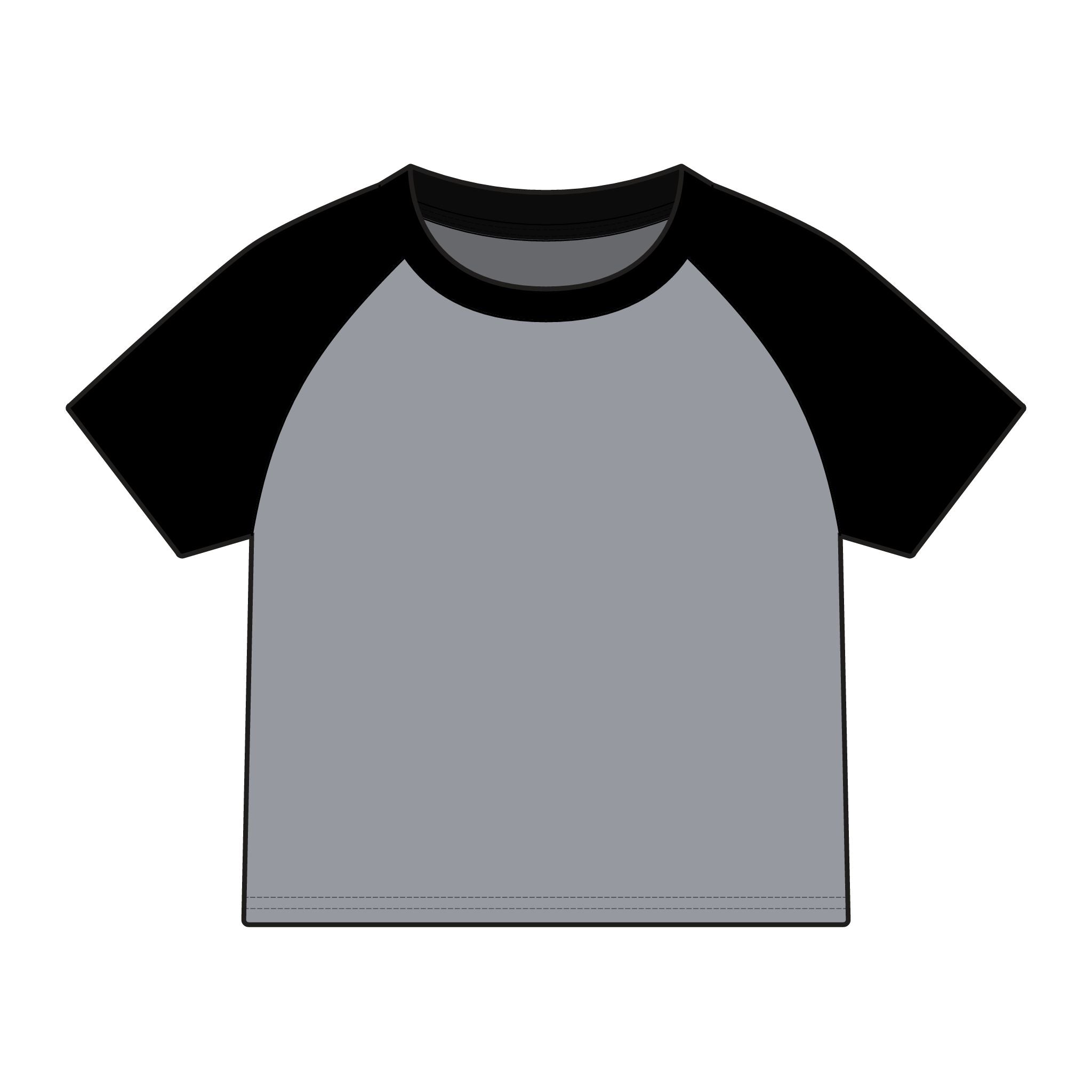 Women's Alwayz Packin in front skull cross guns in back Micro Rib Raglan Baby Tee