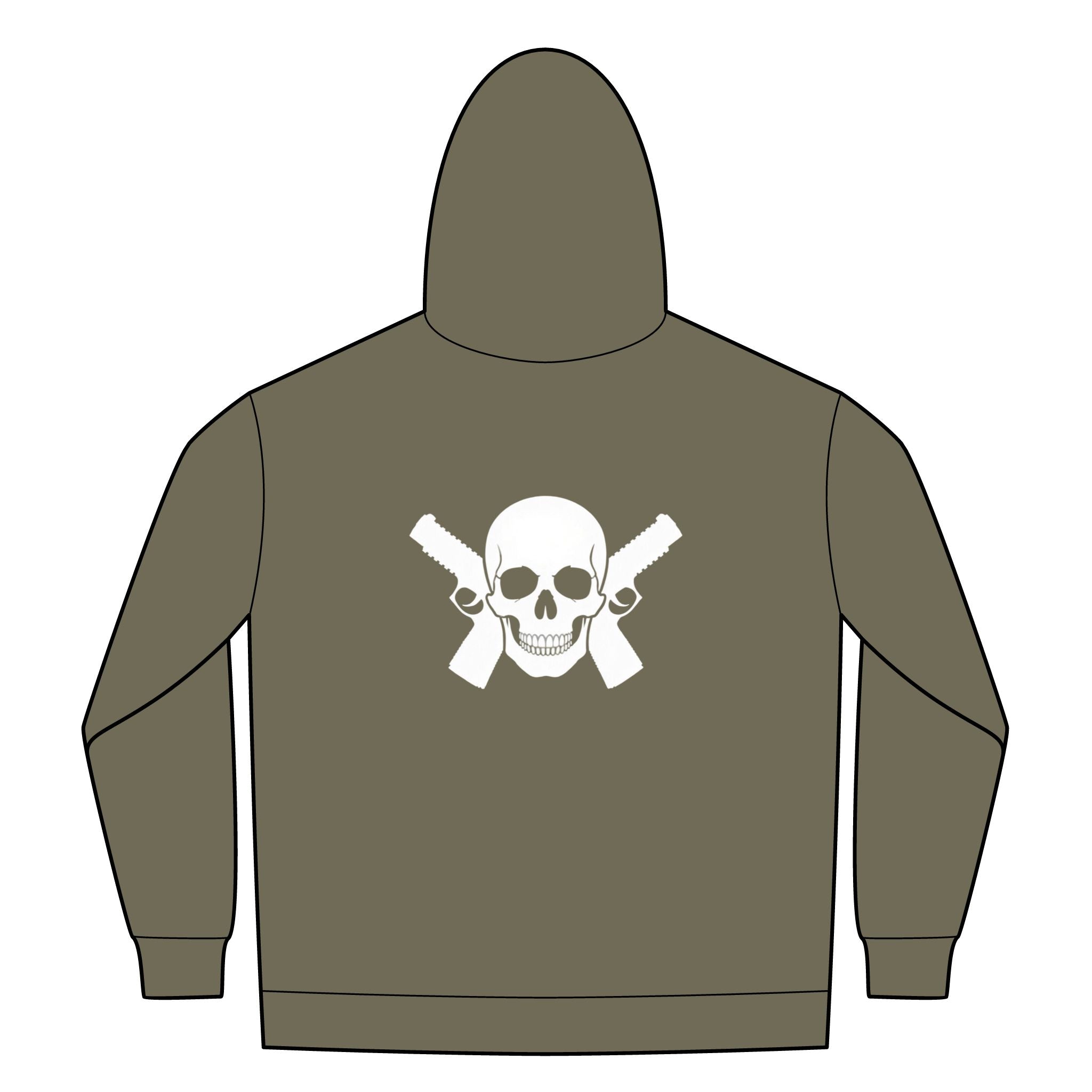 Alwayz Packin Front zip/ Skull and Guns Back