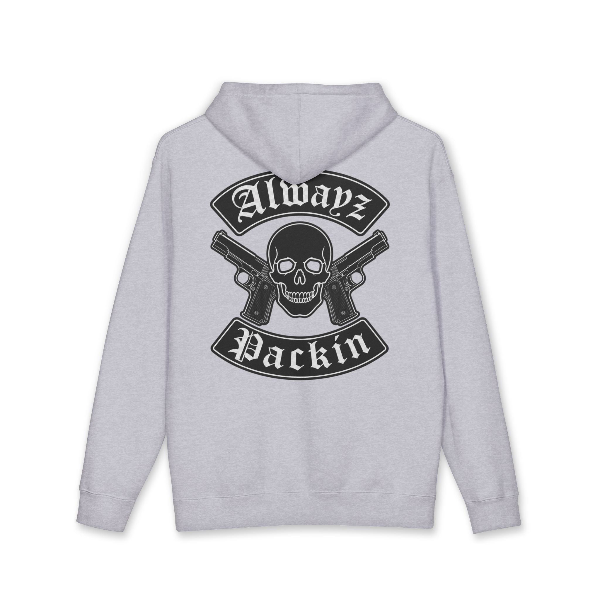 Alwayz Packin Front/ Skull and Guns Back with Rocker
