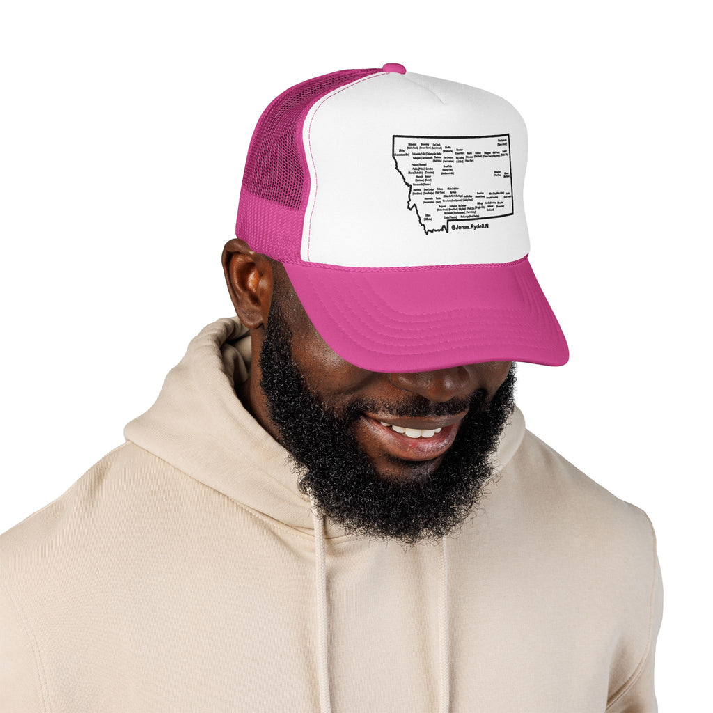 Montana Map Trucker Hat — Vintage Road Map Design