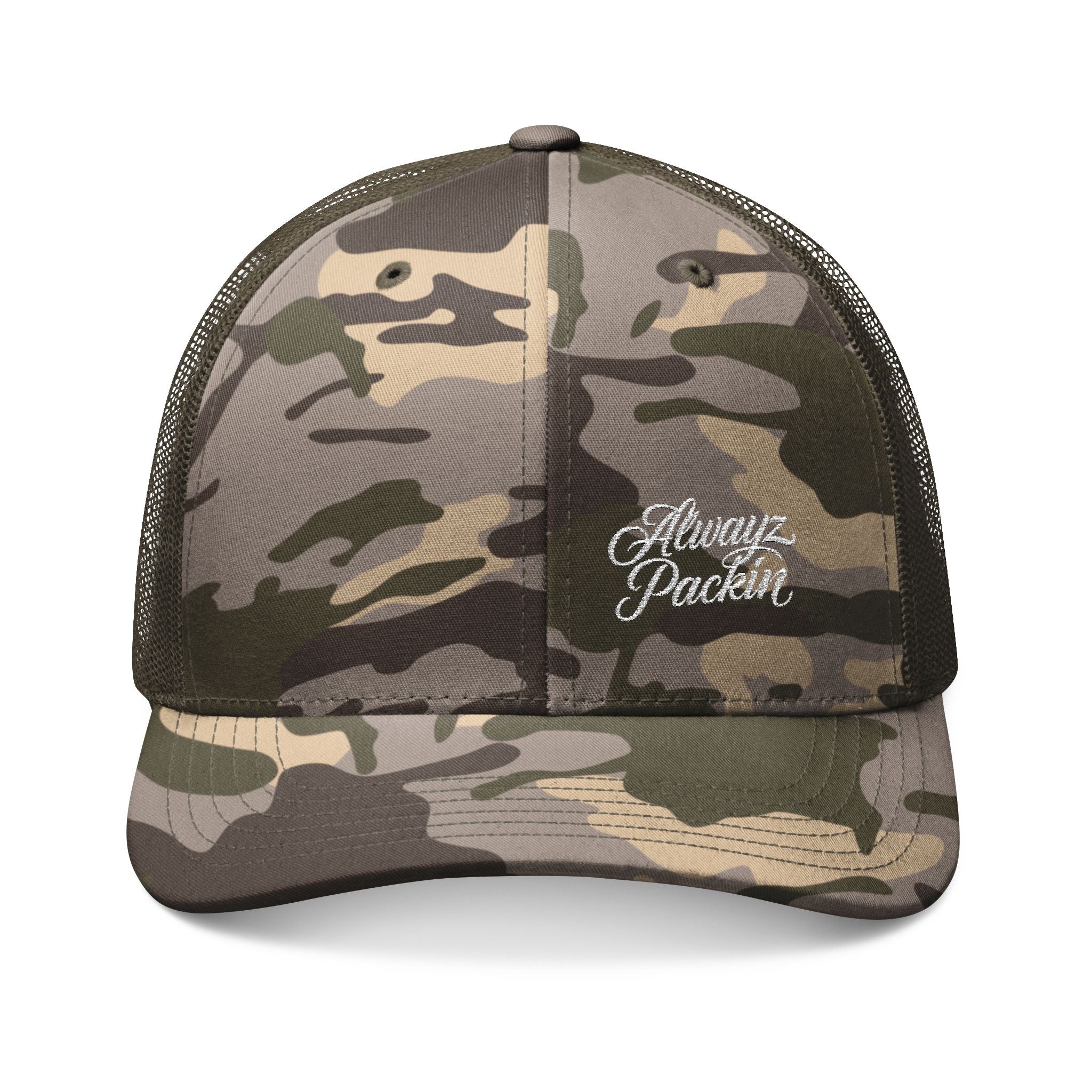 Camouflage Alwayz Packin Trucker Hat (Embroidery)