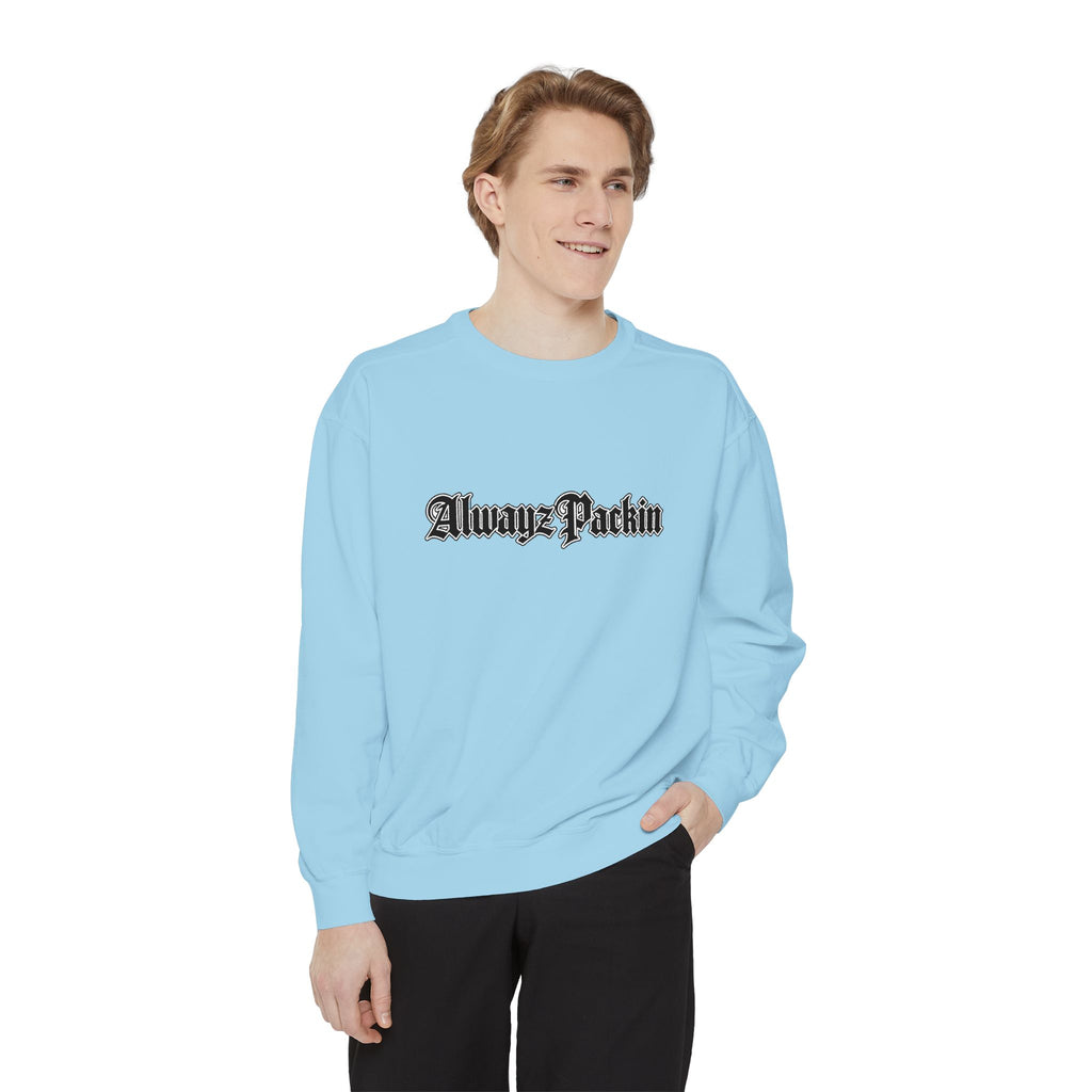 Alwayz Packin Front/ Skull and Guns with Rocker Back Sweatshirt