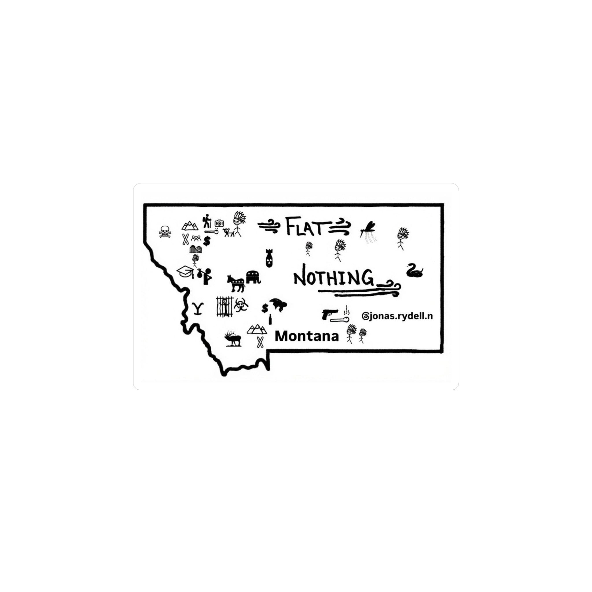 Real Montana Map Sticker Various sizes