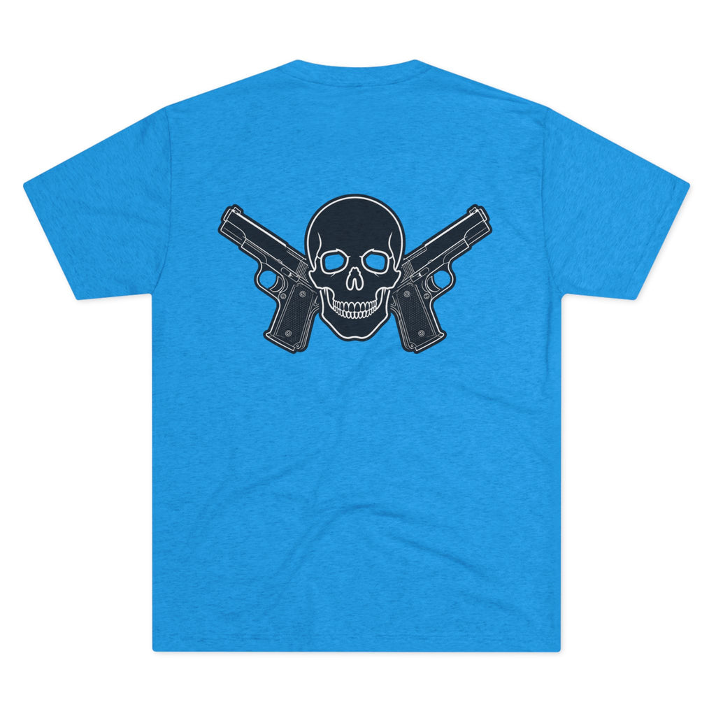 Tri- Blend Always Packin front Skull and Cross Bones back