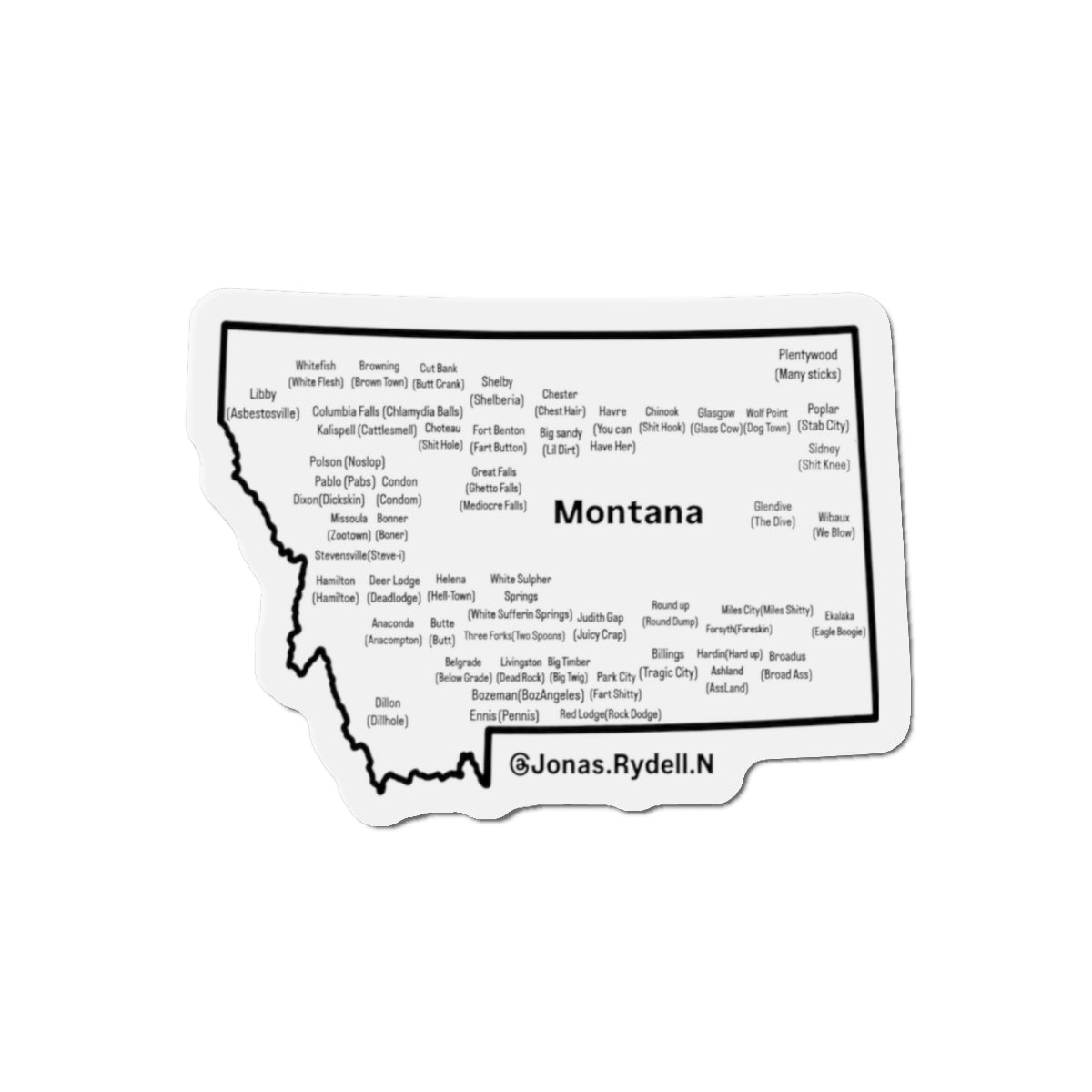 Montana nickname magnets various sizes