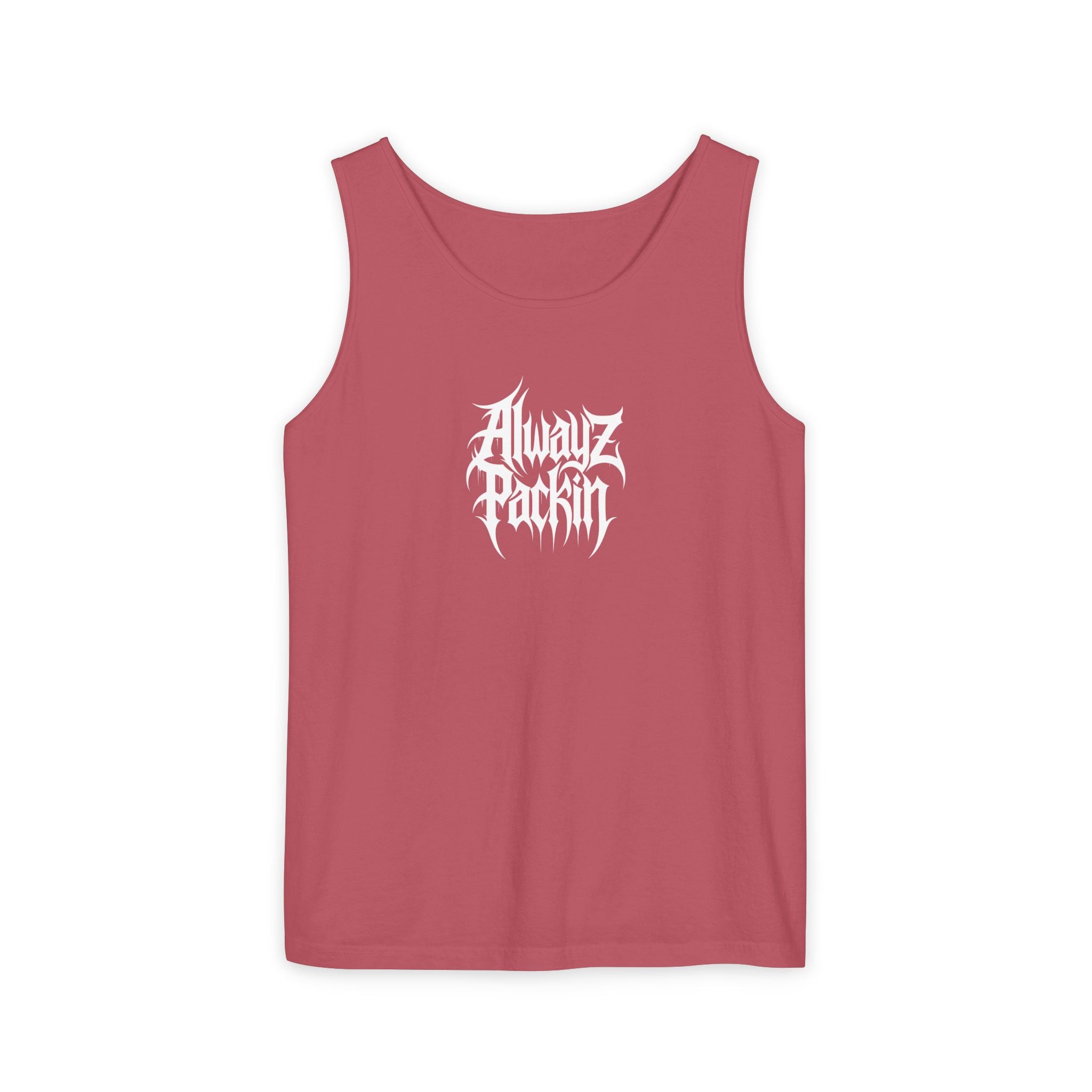 Alwayz Packin Heavy Metal Front Skull Guns back Tank