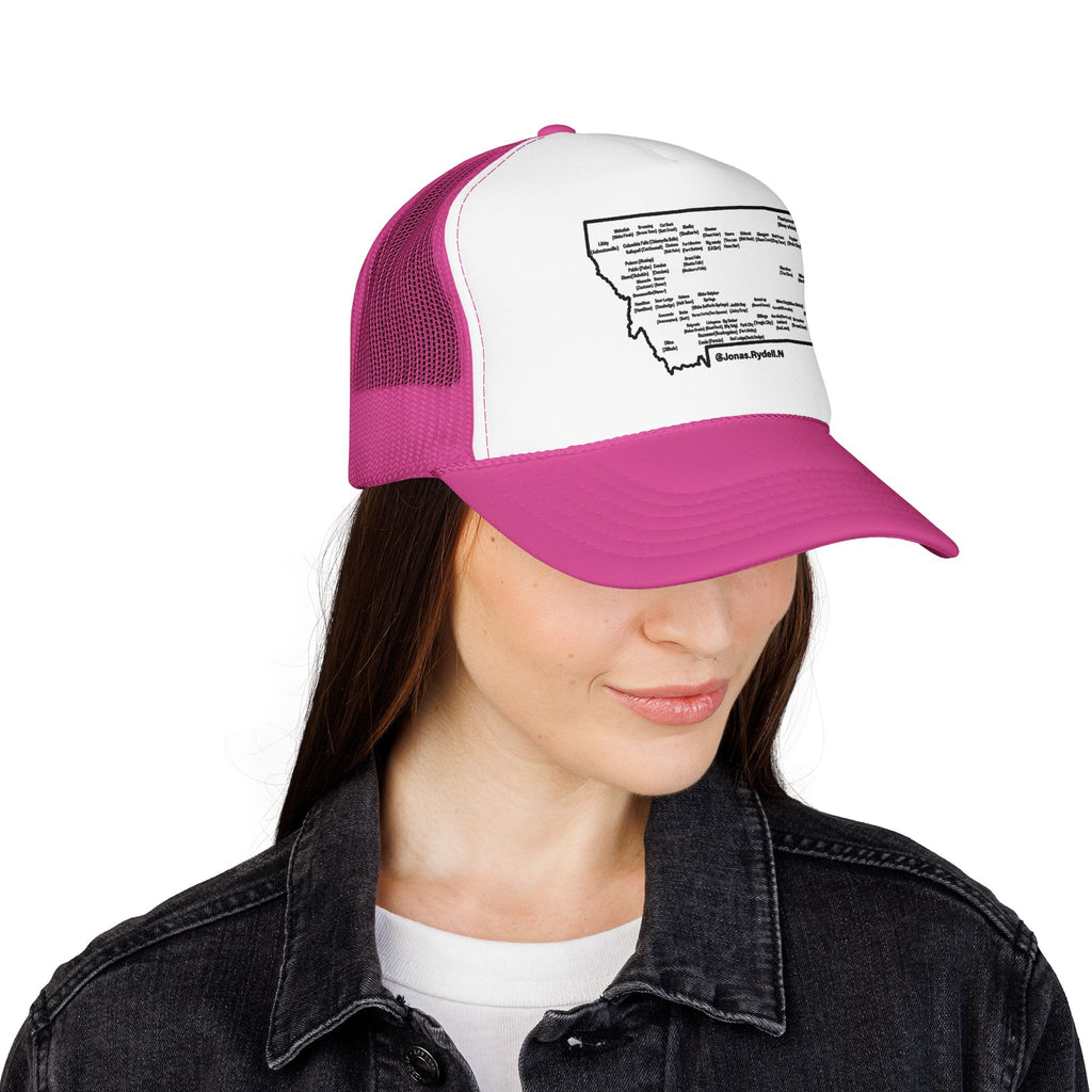 Montana Map Trucker Hat — Vintage Road Map Design