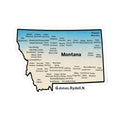 Montana Towns with Nicknames Sticker various sizes