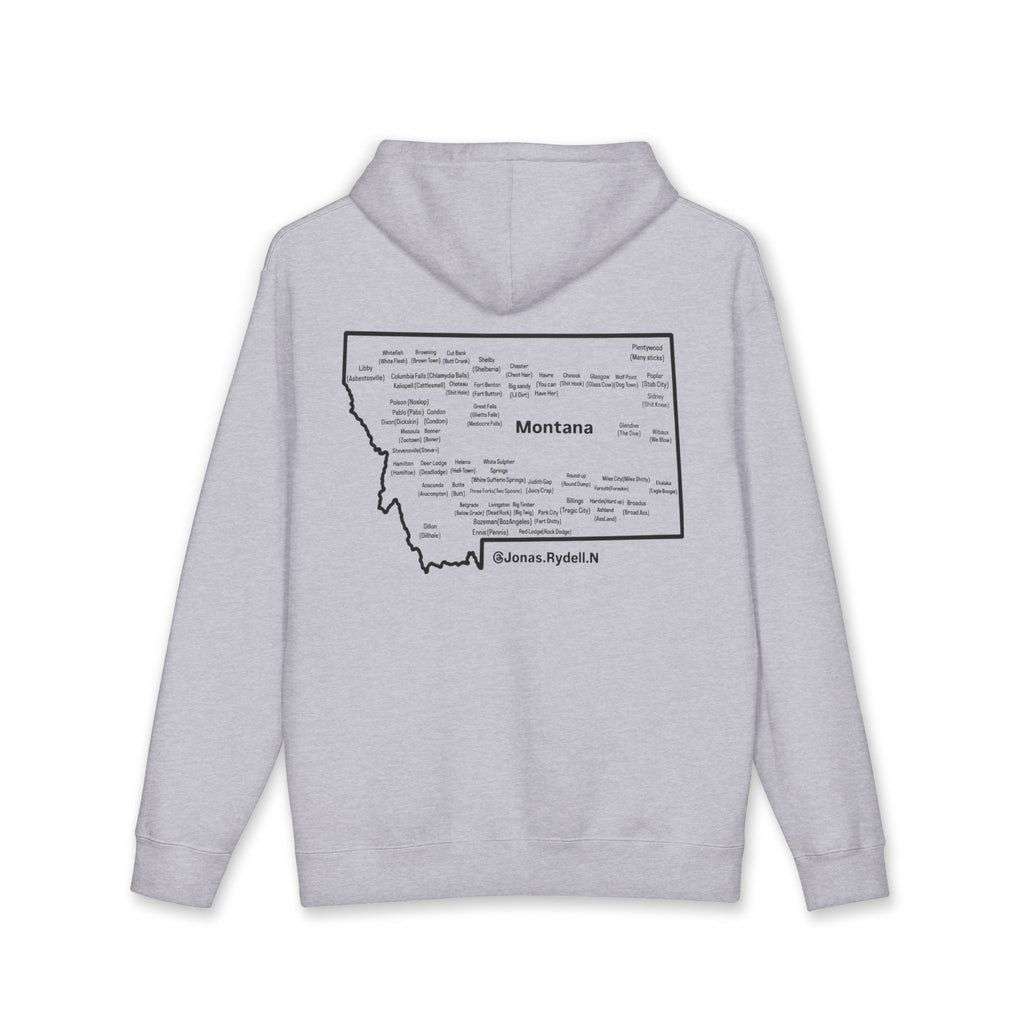 Montana (Not a Touron) Front/ Map with Towns and Nicknames back