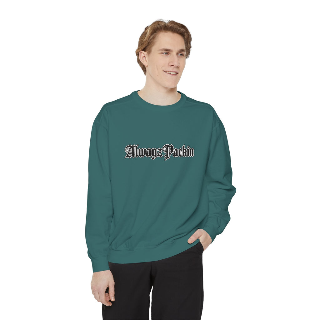 Alwayz Packin Front/ Skull and Guns with Rocker Back Sweatshirt
