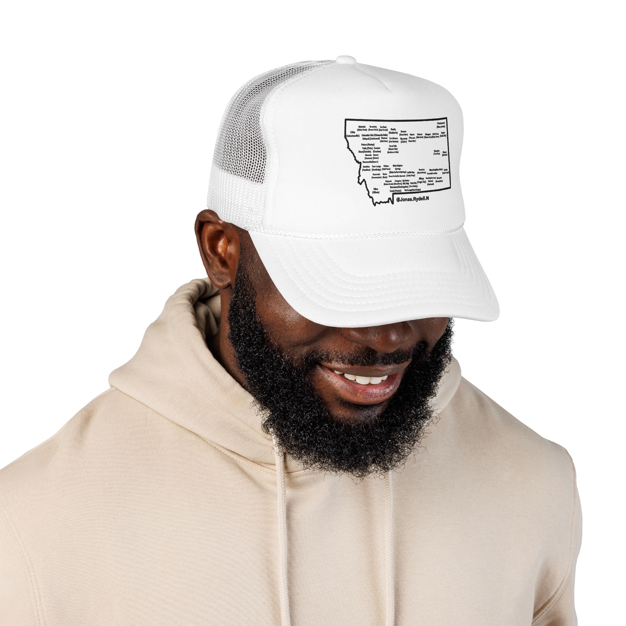 Montana Map Trucker Hat — Vintage Road Map Design