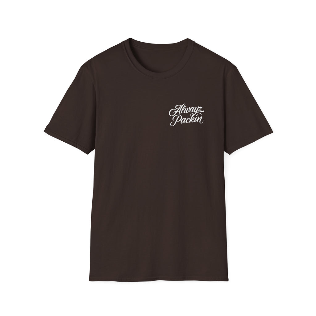 Always Packin T-Shirt — Travel Vibe Chest Script Tee for Travelers & Weekend Getaways