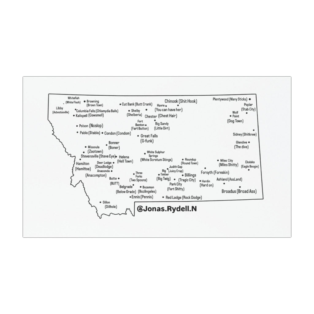 Montana Towns/ Nickname Car Magnet