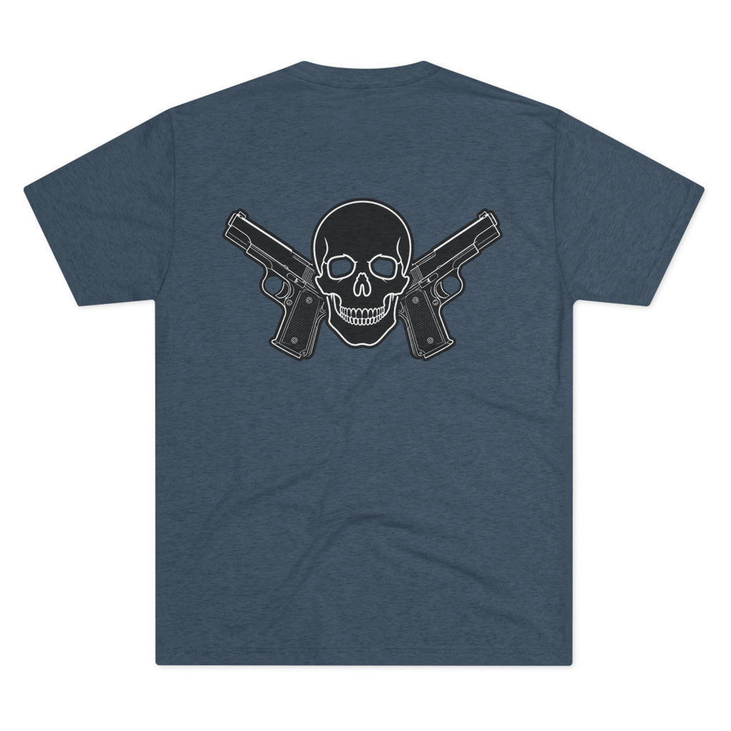 Tri- Blend Always Packin front Skull and Cross Bones back