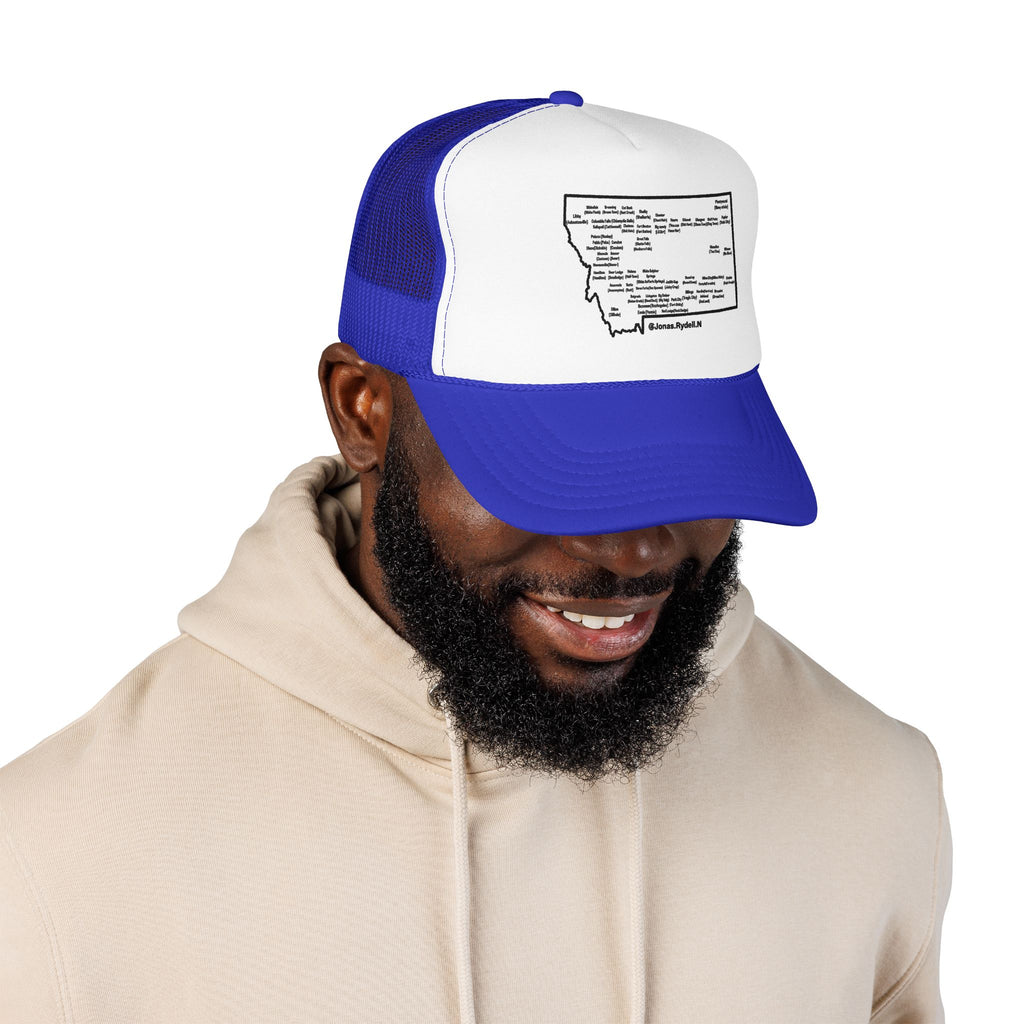 Montana Map Trucker Hat — Vintage Road Map Design