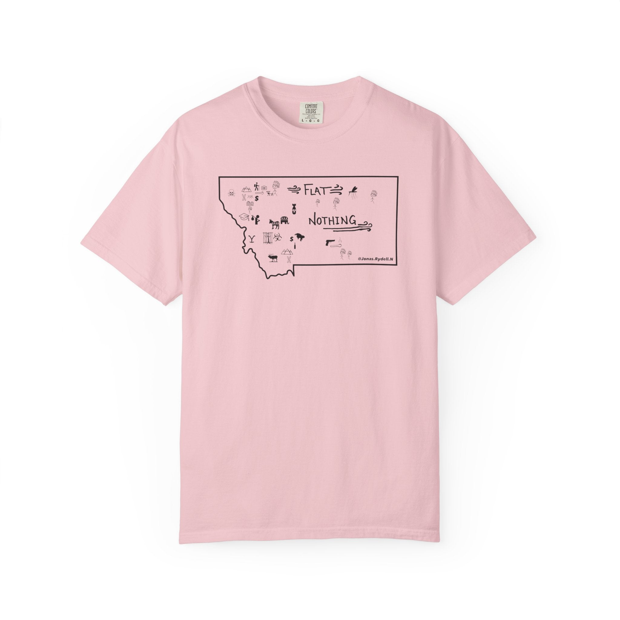 Flat Nothing Montana map T-shirt | state outline sketch