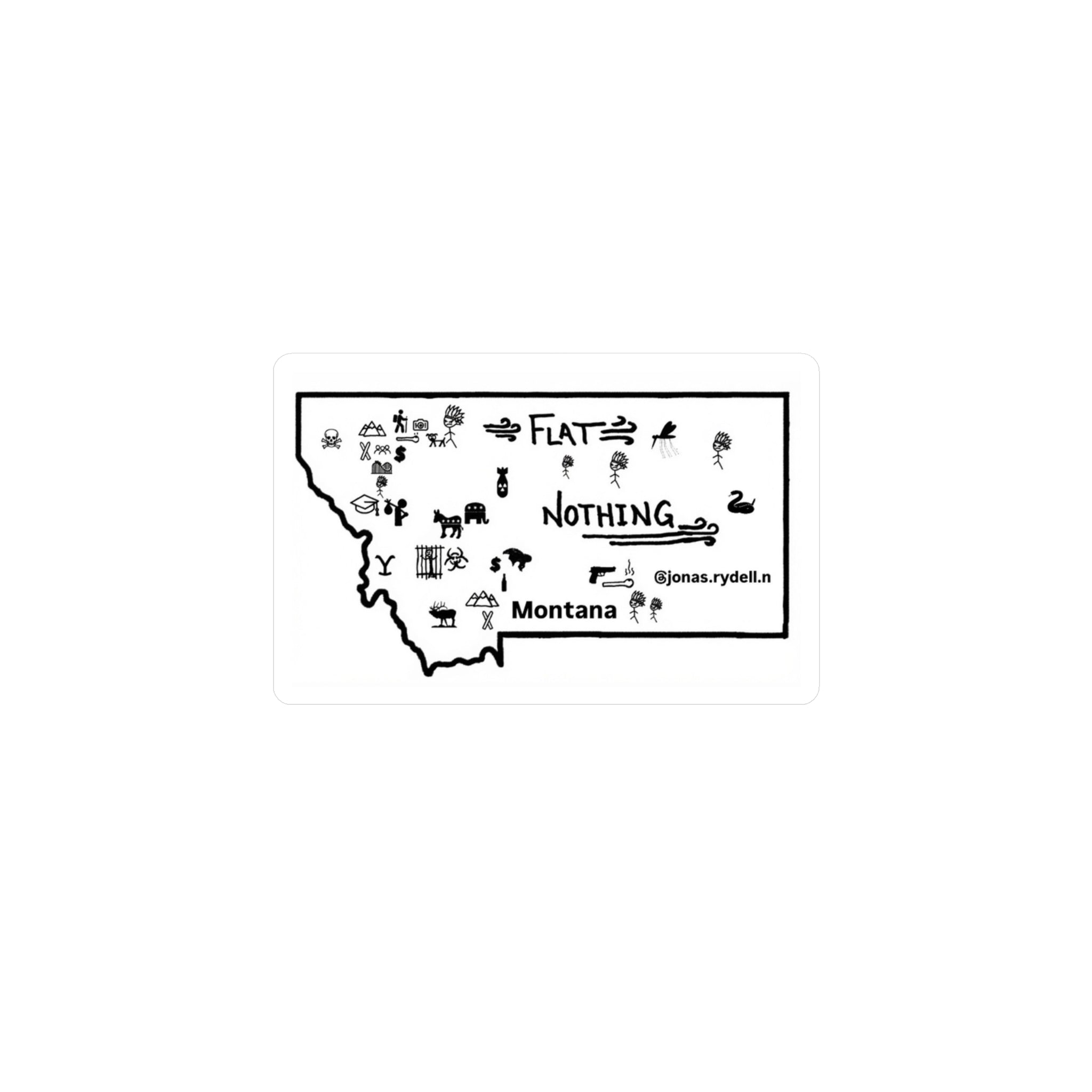 Real Montana Map Sticker Various sizes