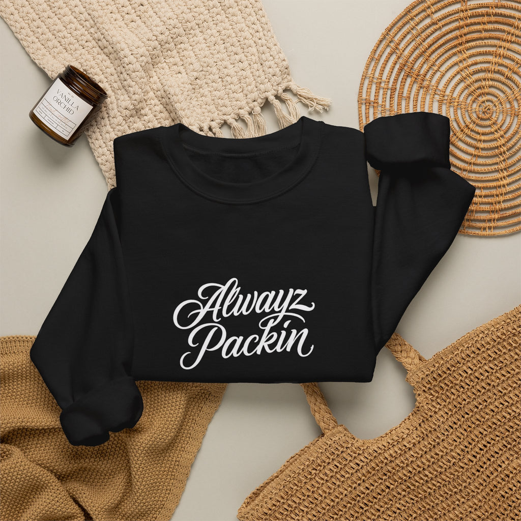 "Alwayz Packin" Front with Skull & Crossed Pistols Back