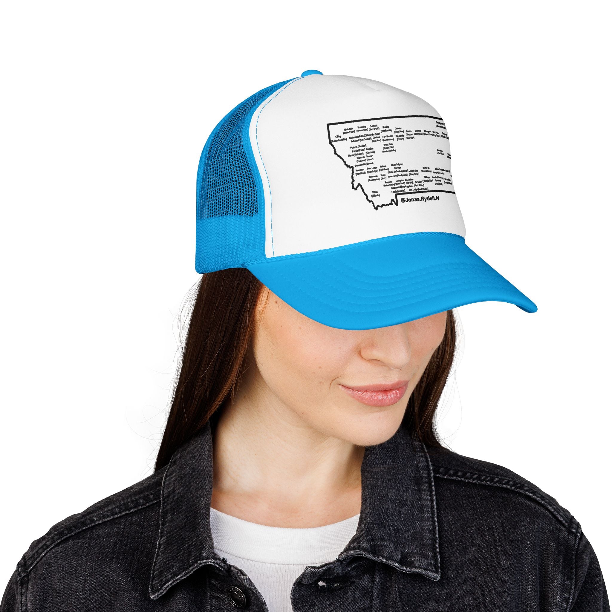 Montana Map Trucker Hat — Vintage Road Map Design