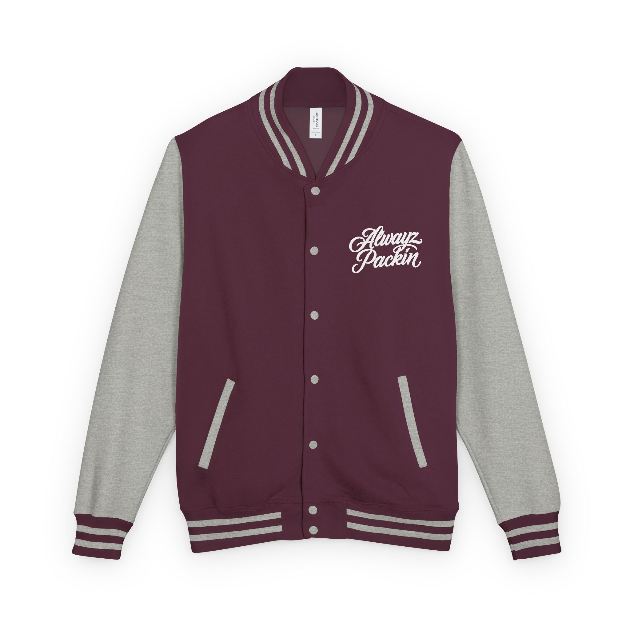 Alwayz packin front/ Alwayz Packin Skull and guns back Unisex Heavyweight Letterman Jacket