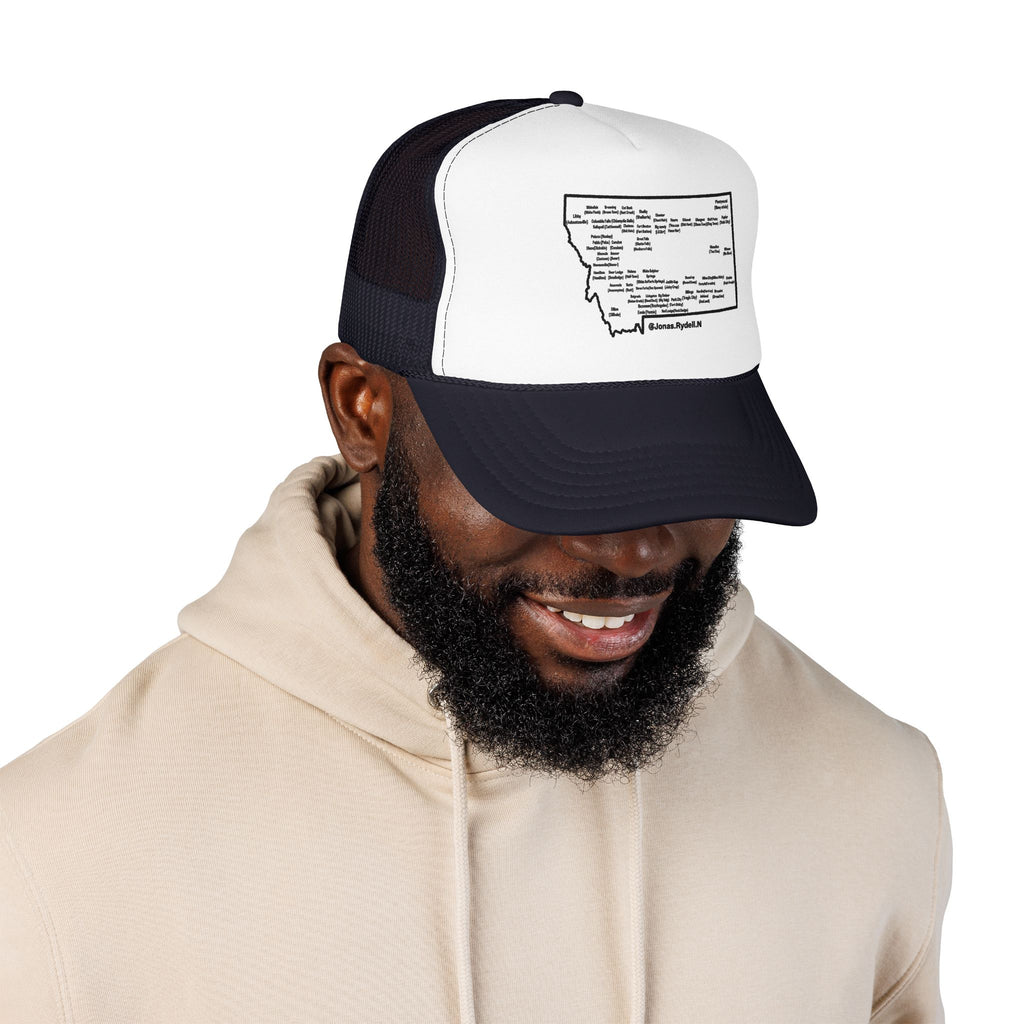 Montana Map Trucker Hat — Vintage Road Map Design