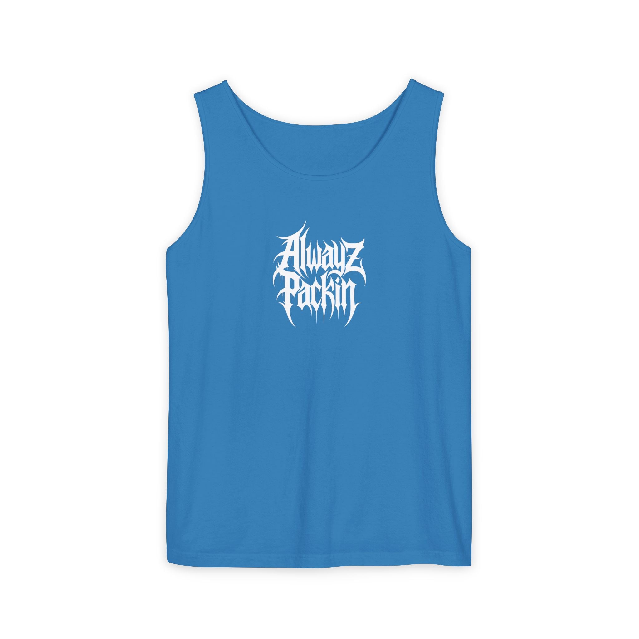 Alwayz Packin Heavy Metal Front Skull Guns back Tank