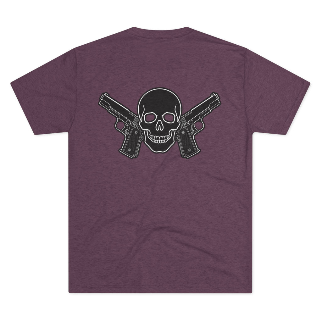 Tri- Blend Always Packin front Skull and Cross Bones back