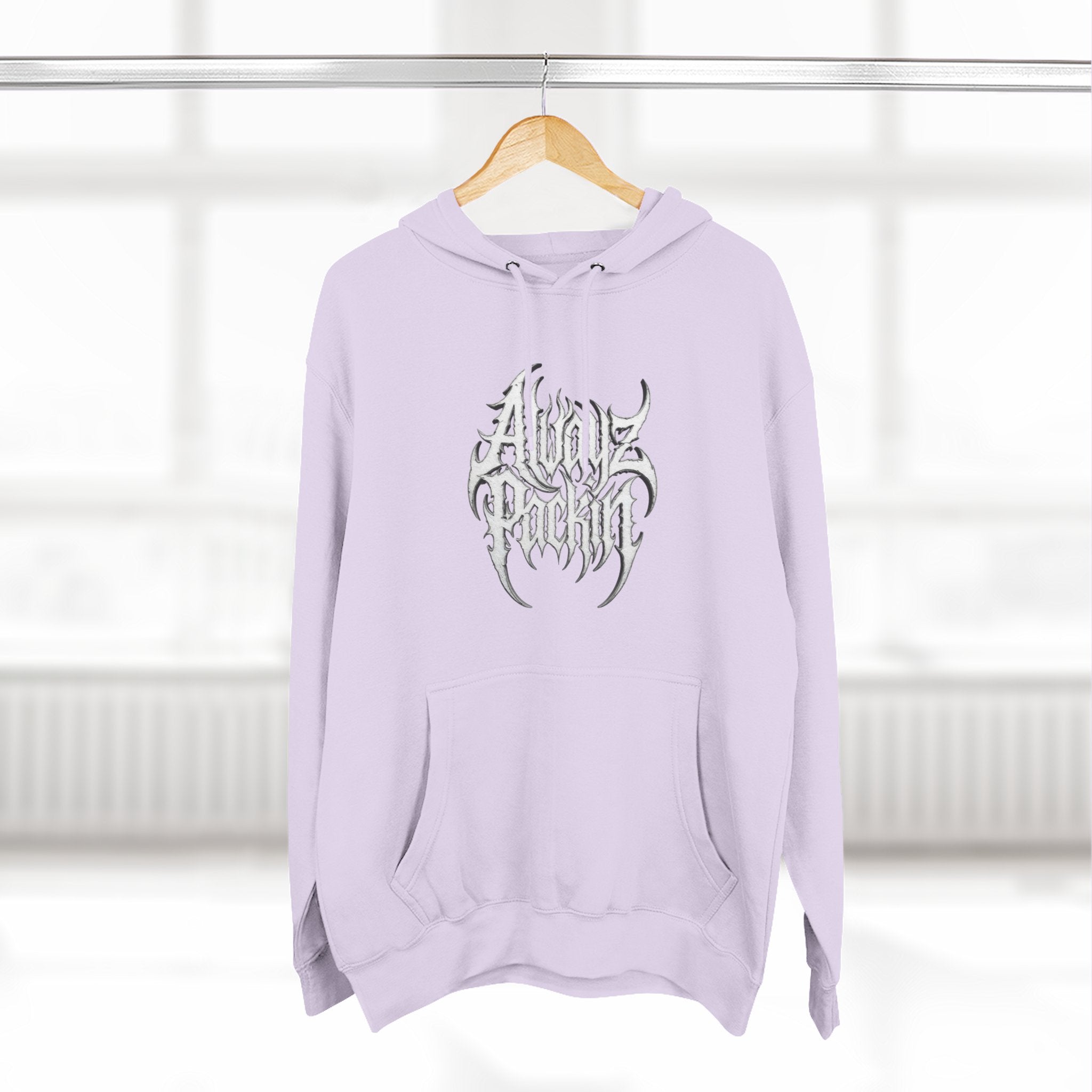 Abstract Tribal Logo hoodie | minimalist black emblem on white pullover