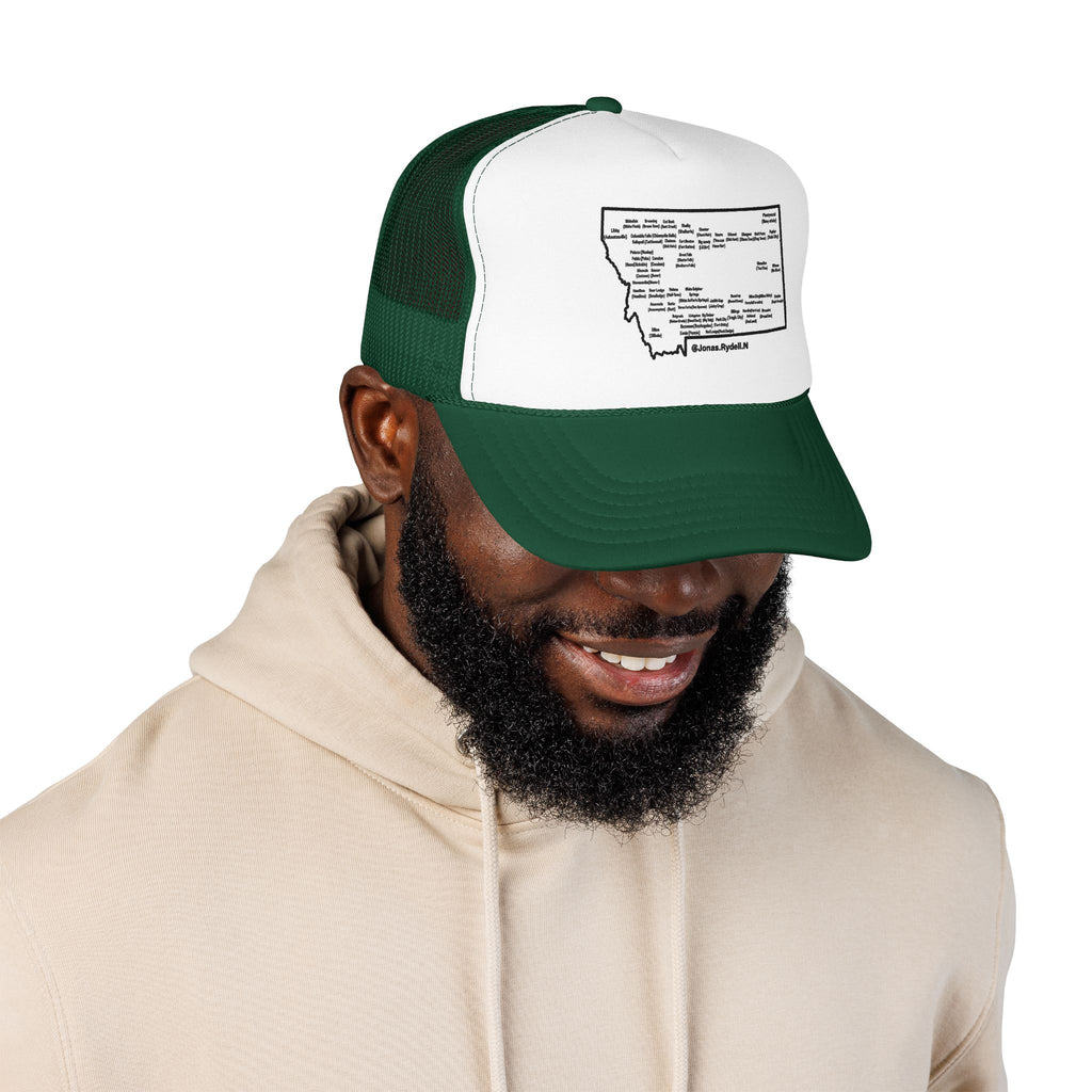 Montana Map Trucker Hat — Vintage Road Map Design