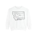 Montana Map Towns and Nicknames Front only Sweatshirt