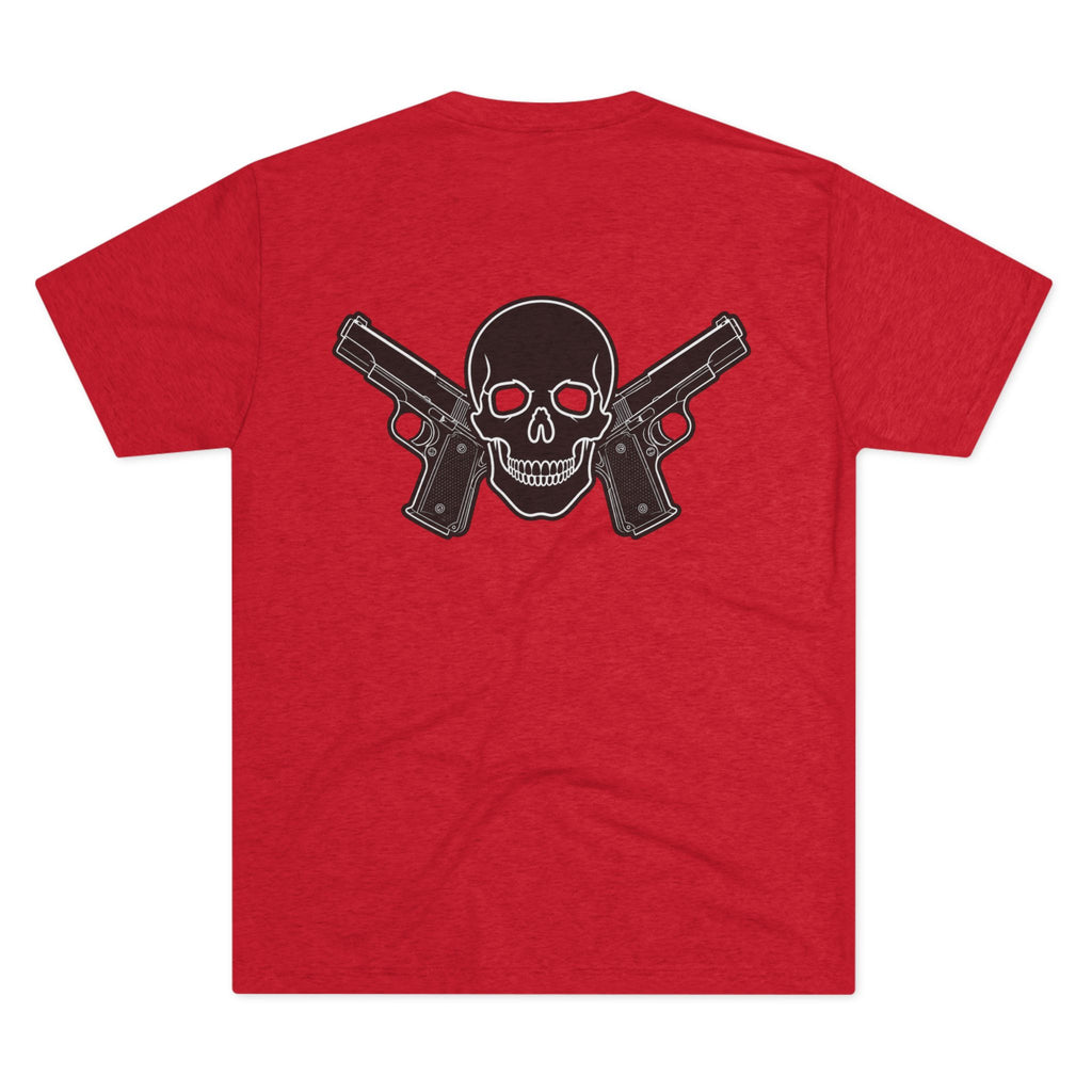 Tri- Blend Always Packin front Skull and Cross Bones back