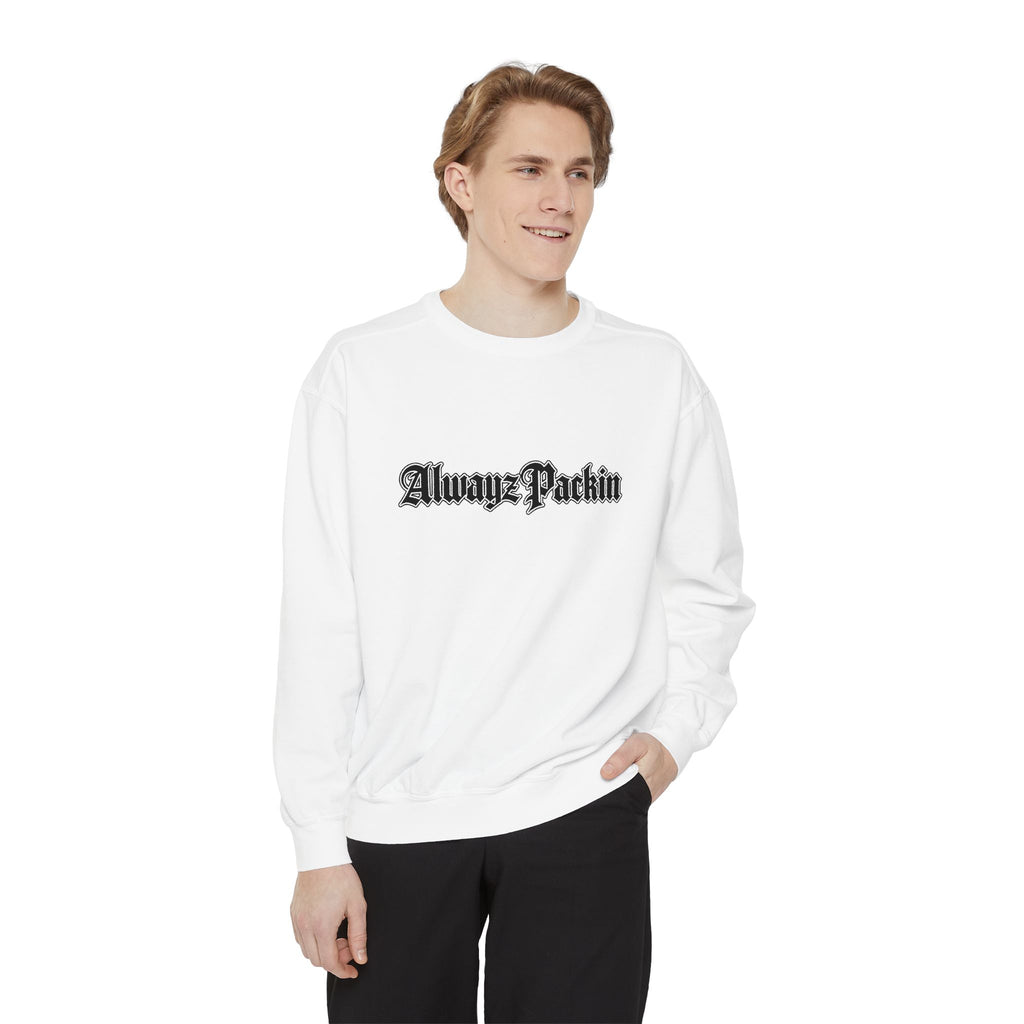 Alwayz Packin Front/ Skull and Guns with Rocker Back Sweatshirt