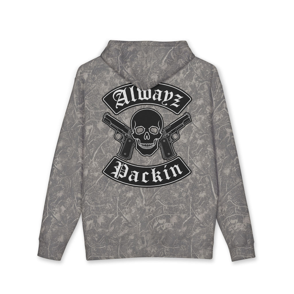Alwayz Packin Front/ Skull and Guns Back with Rocker