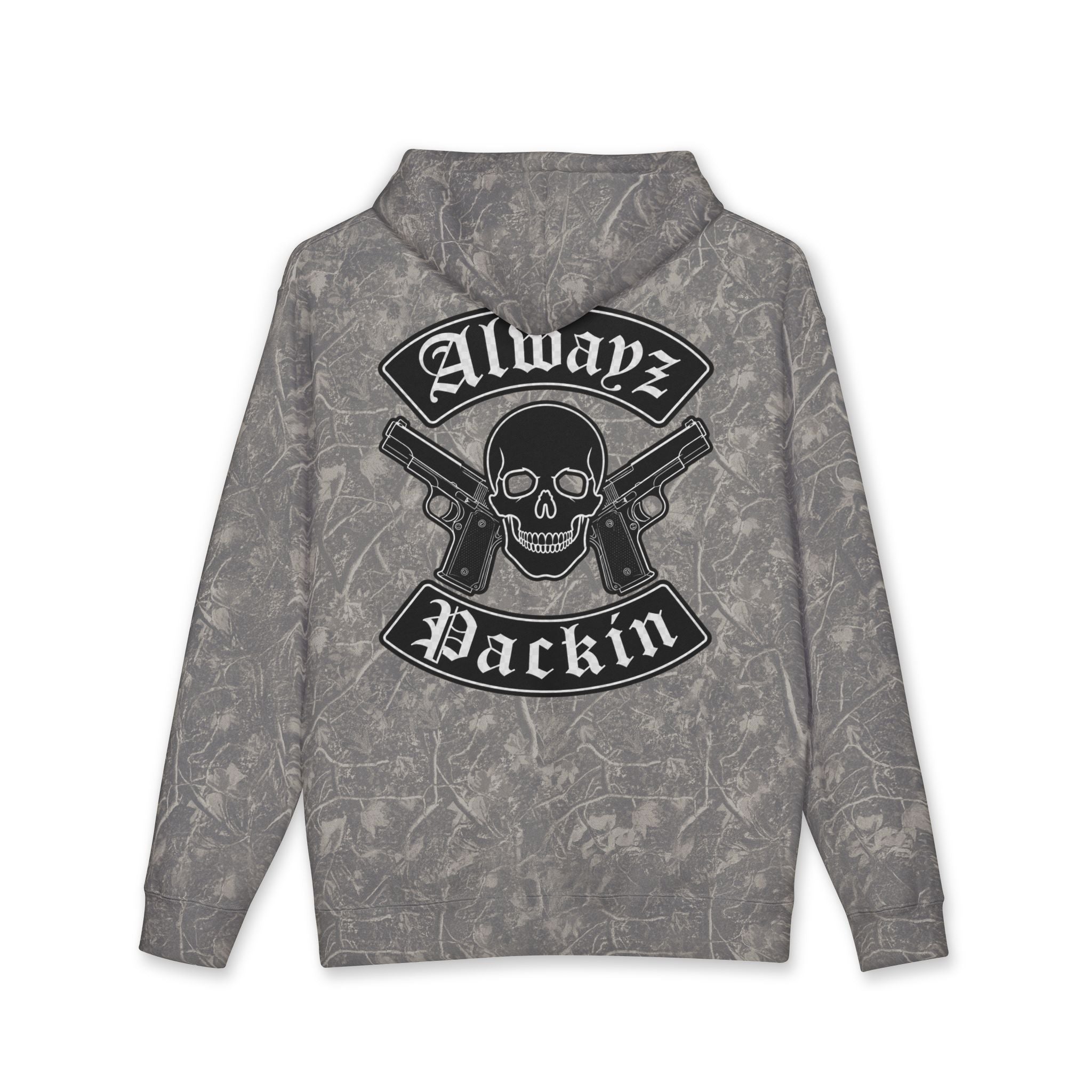 Alwayz Packin Front/ Skull and Guns Back with Rocker